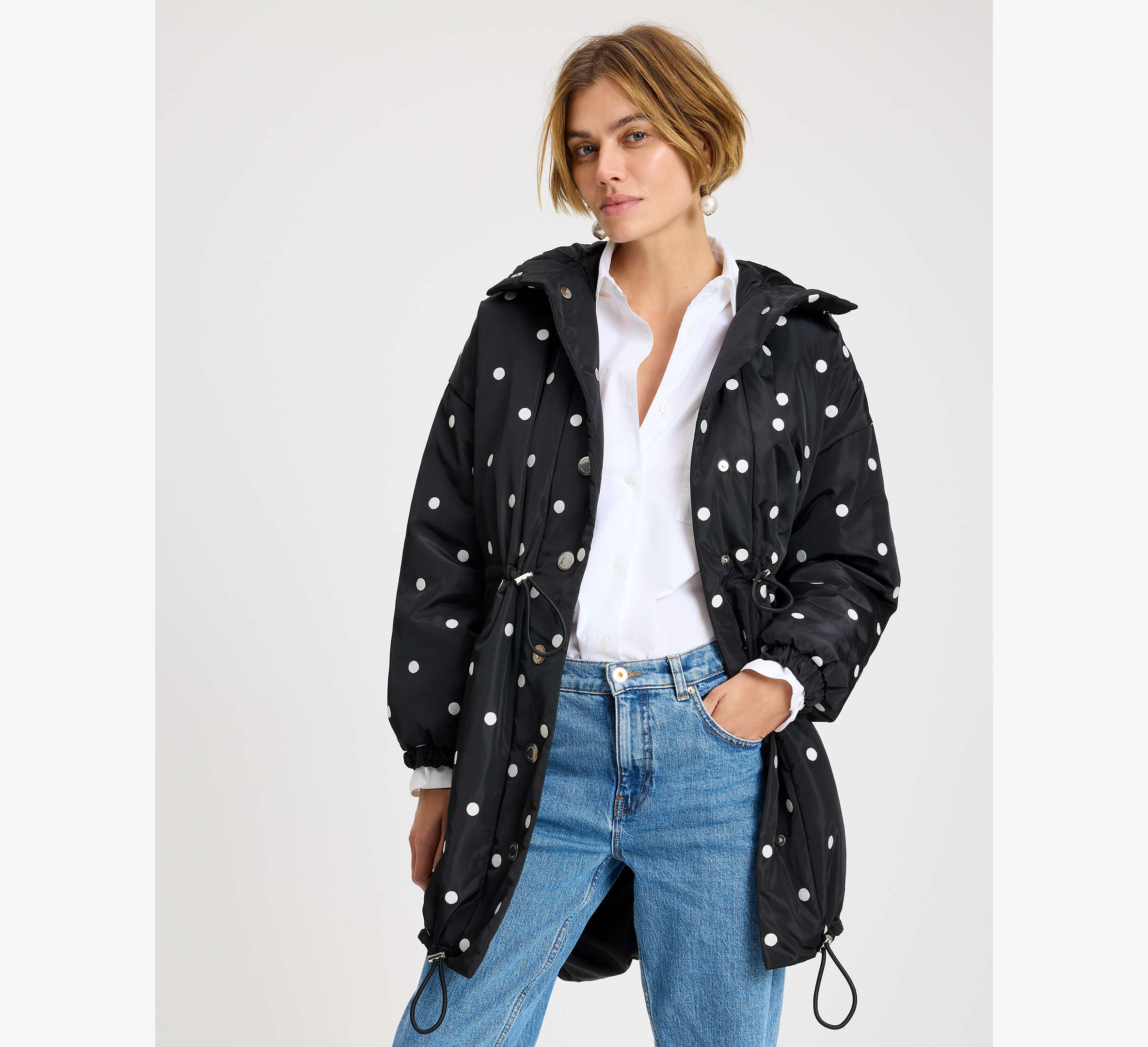 Breezy Dot Oversized Anorak