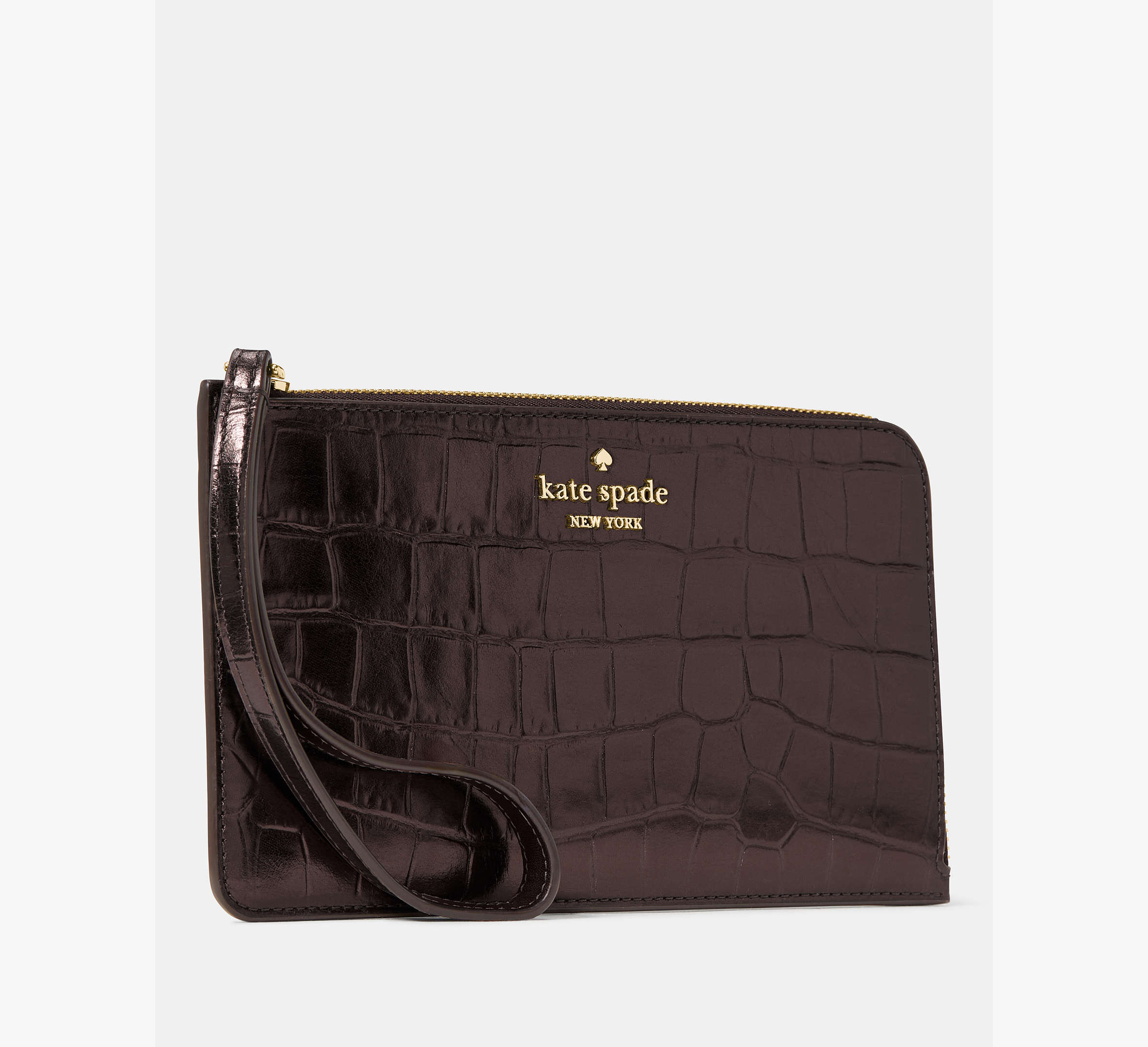 Lucy Croc Embossed Medium L-Zip Wristlet
