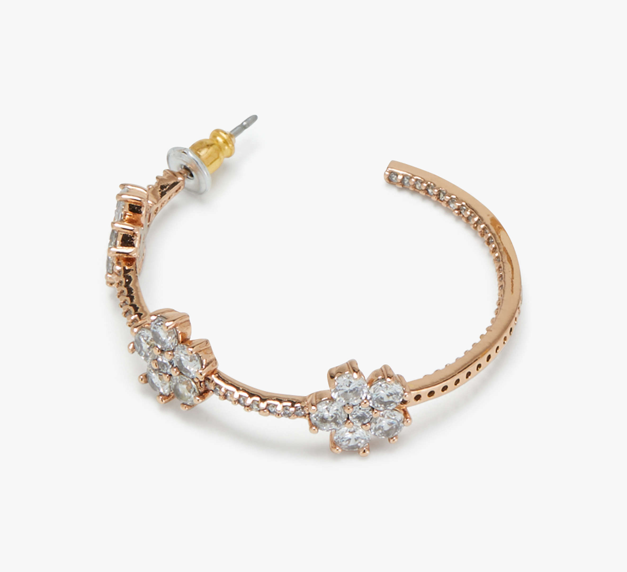 Gleaming Gardenia Flower Hoops