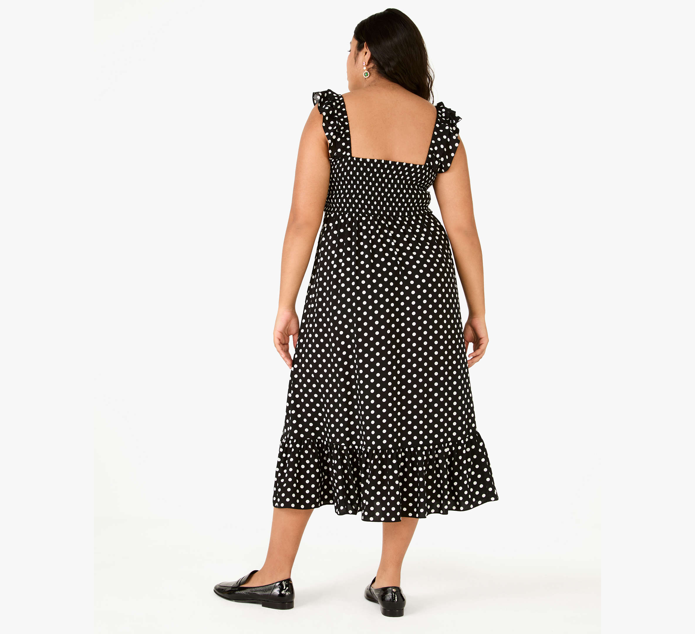 Dot Dot Dot Ruffle Midi Dress