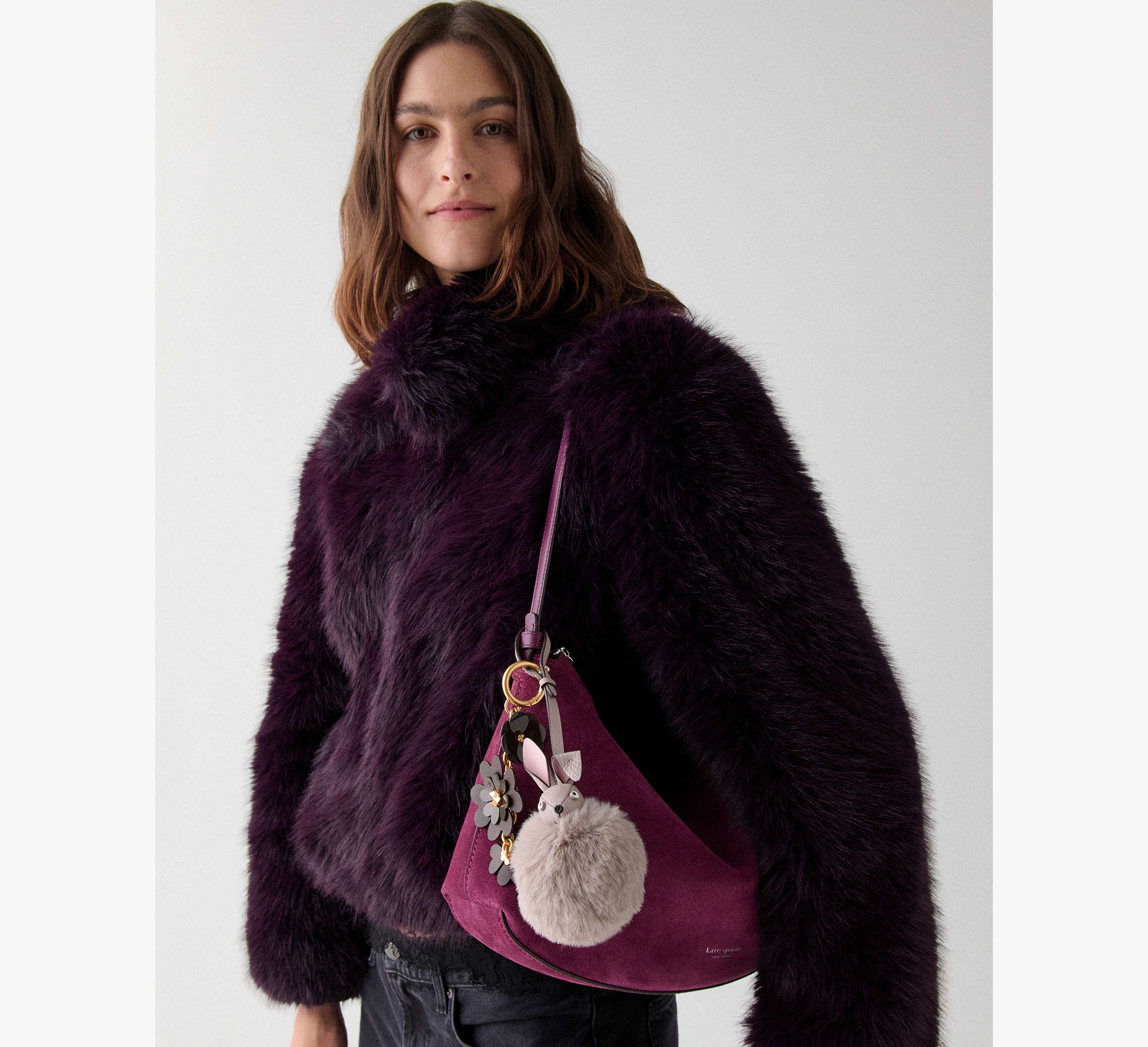 3d Faux Fur Bunny Bag Charm