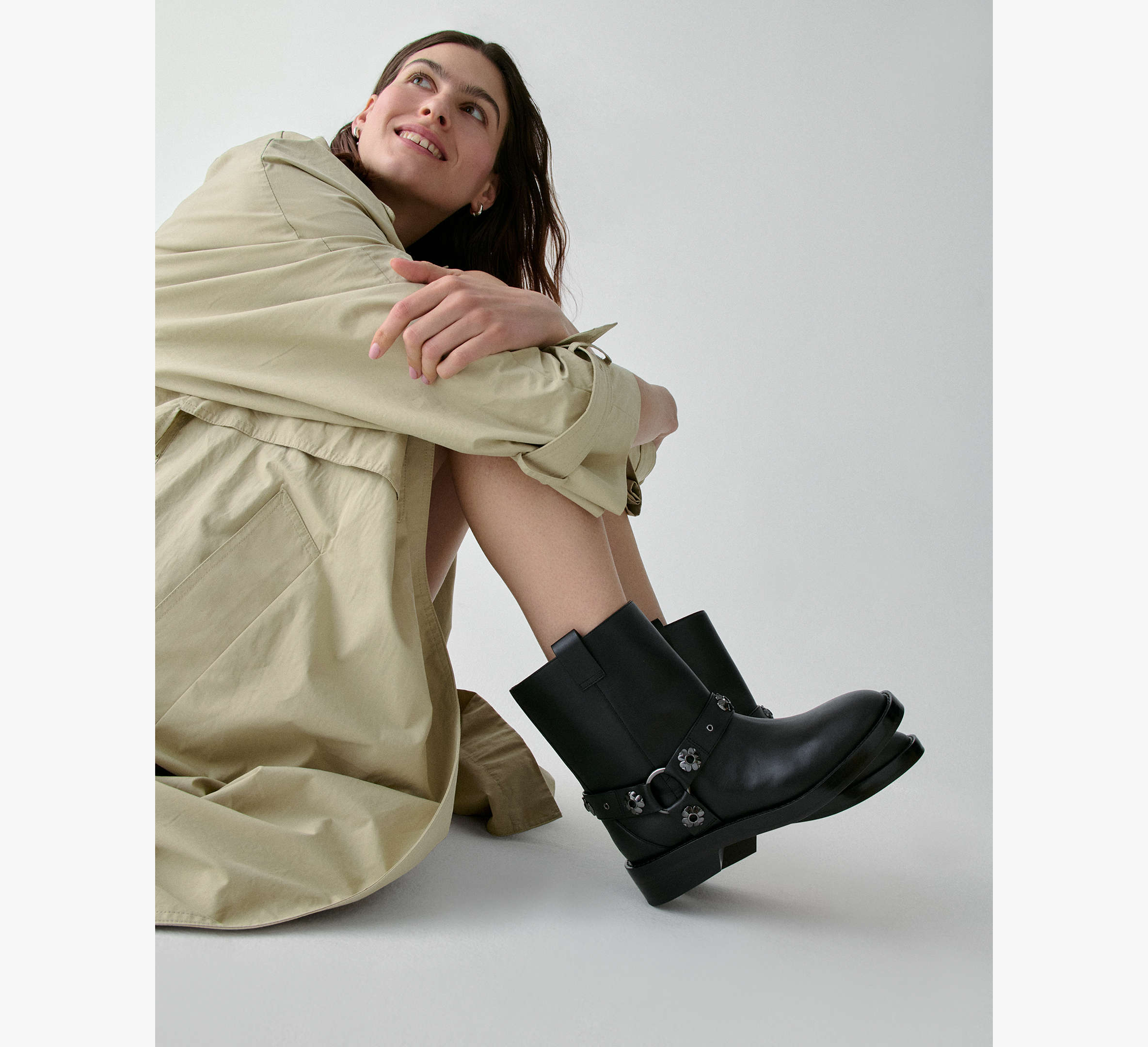 Spade Flower Stud Moto Boot