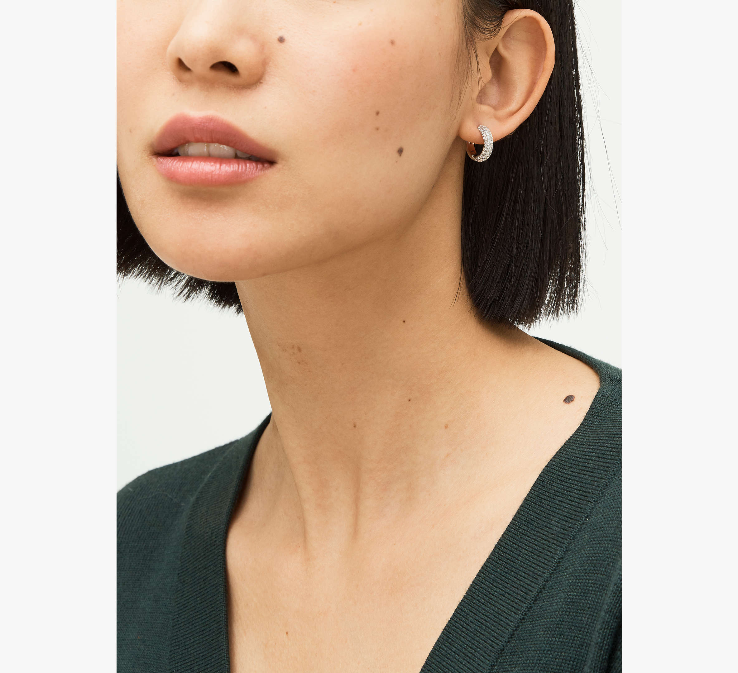 Brilliant Statements Pavé Mini Huggies