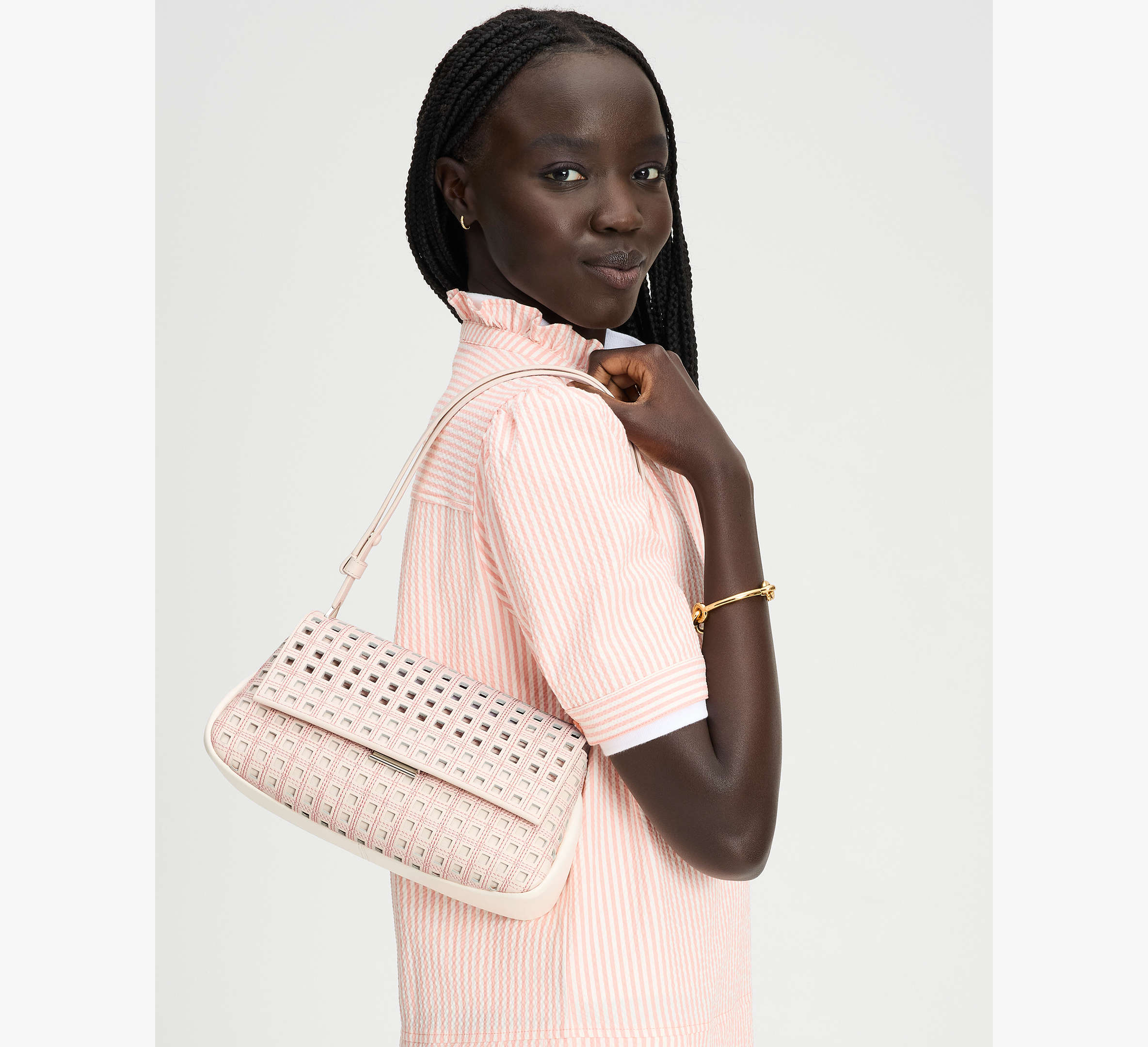Grace Perforated Convertible Shoulder Bag