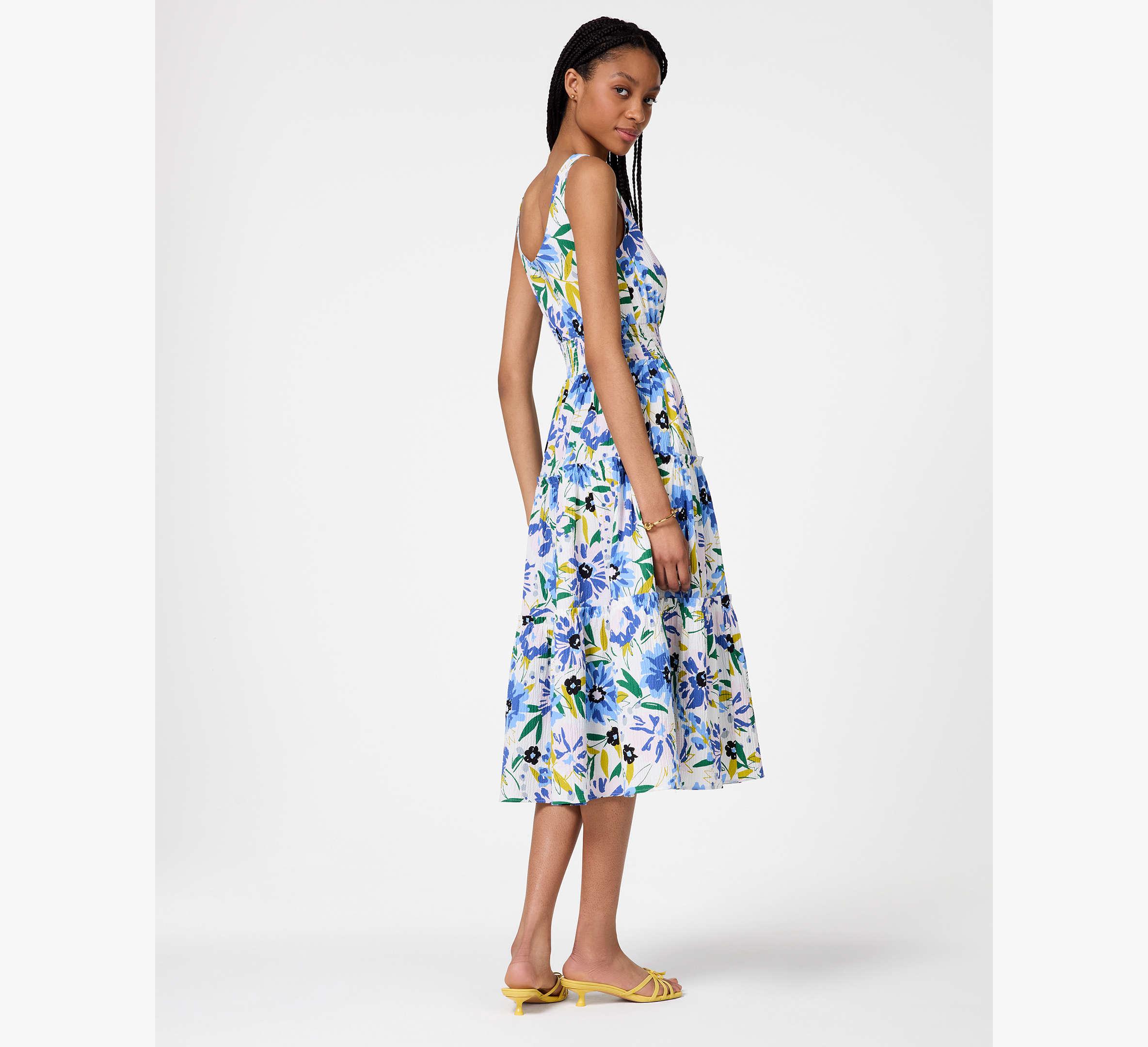 Festive Floral Tiered Dress