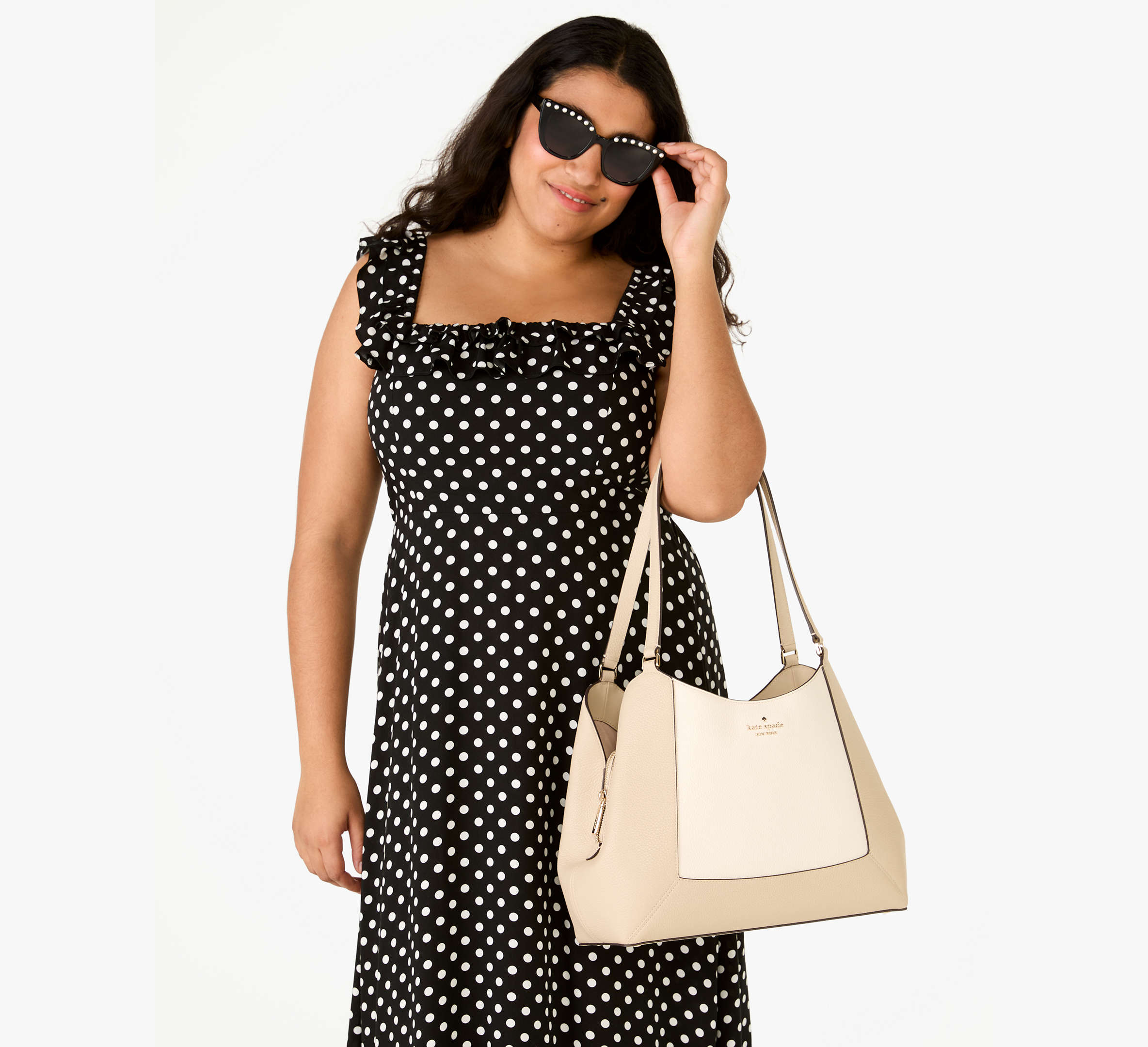 Lena Colorblock Large Triple Compartment Shoulder Bag