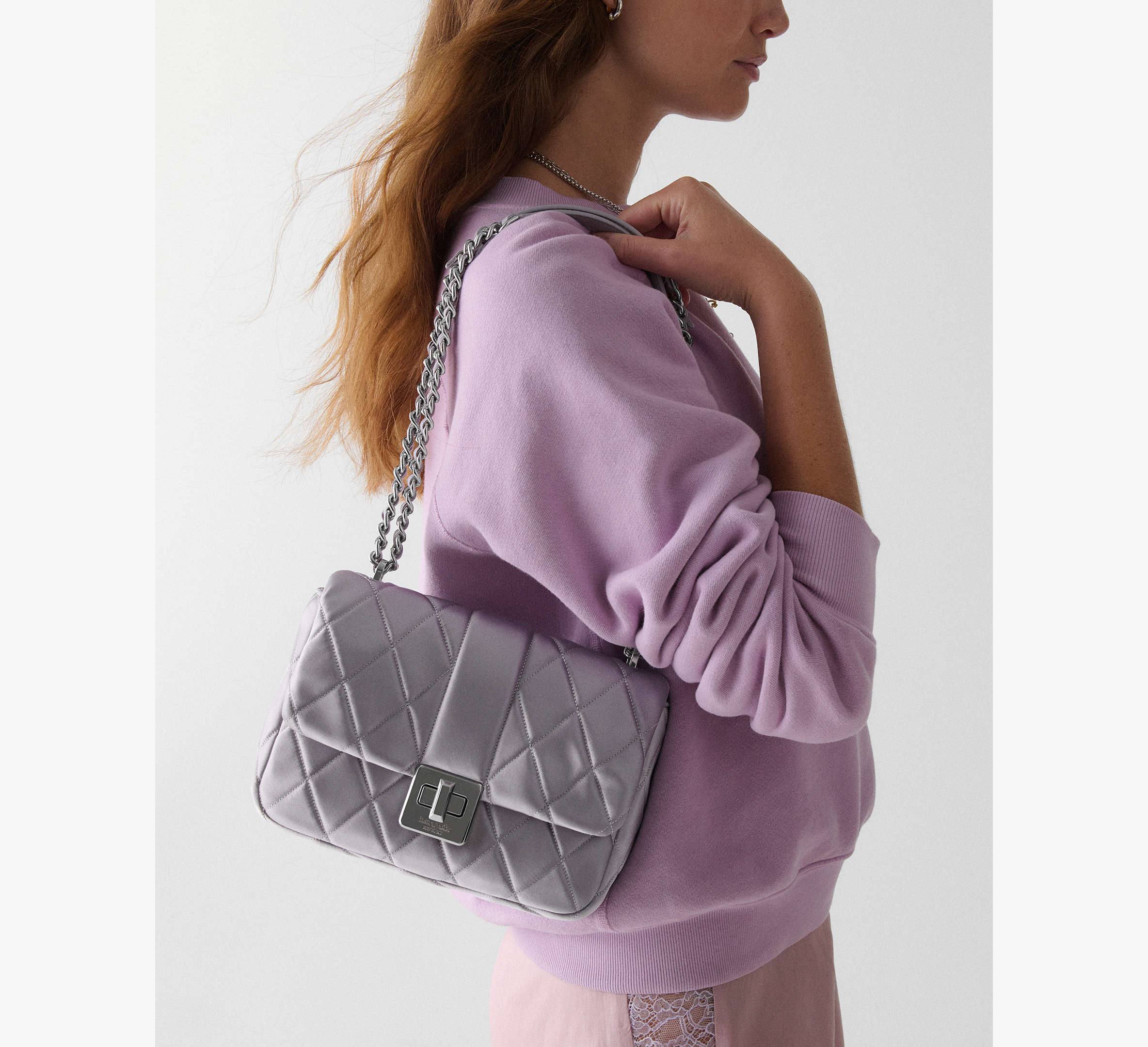 Carey Quilted Satin Small Flap Crossbody