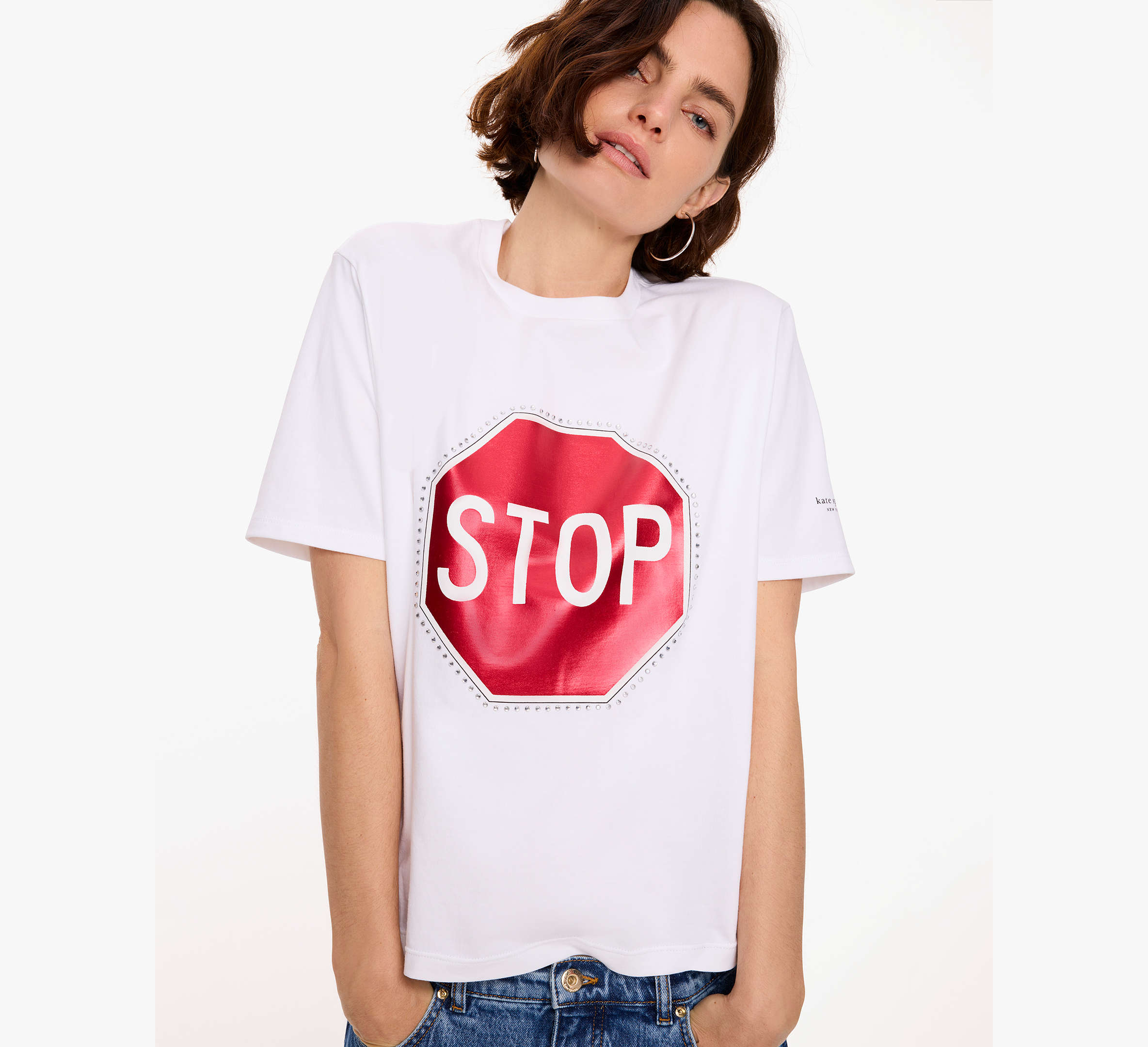 Stop Go Embellished Tee