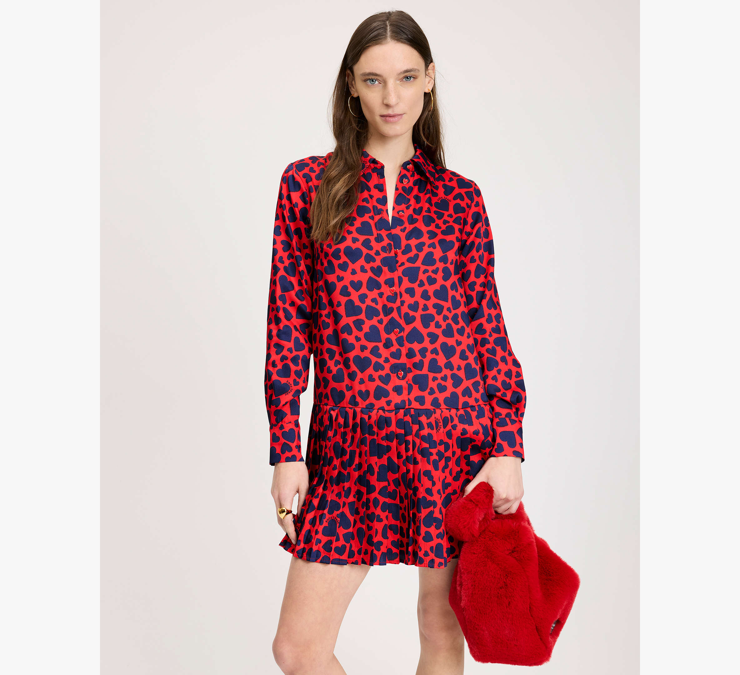 Sweet Hearts Pleated Dress