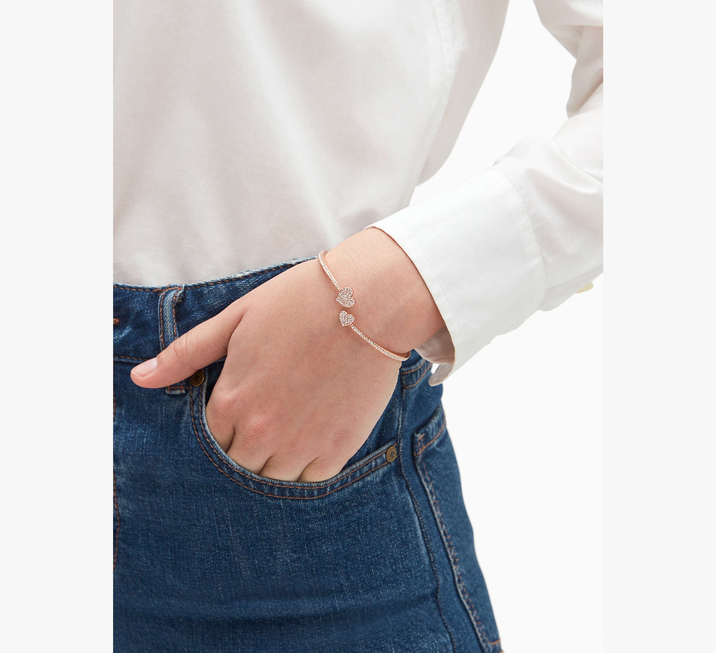 Yours Truly Pave Open Hinge Cuff