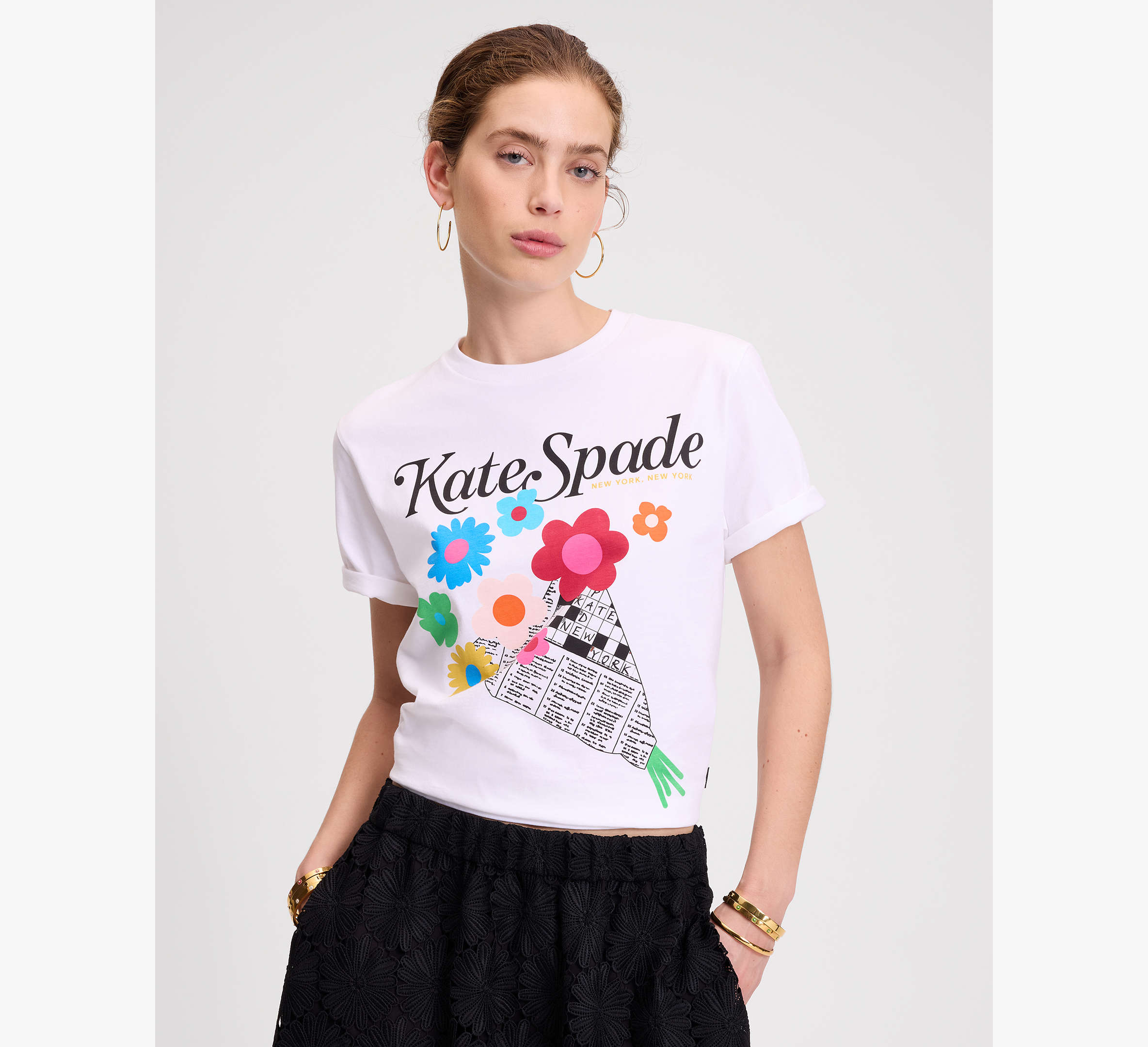 Floral Newspaper Tee