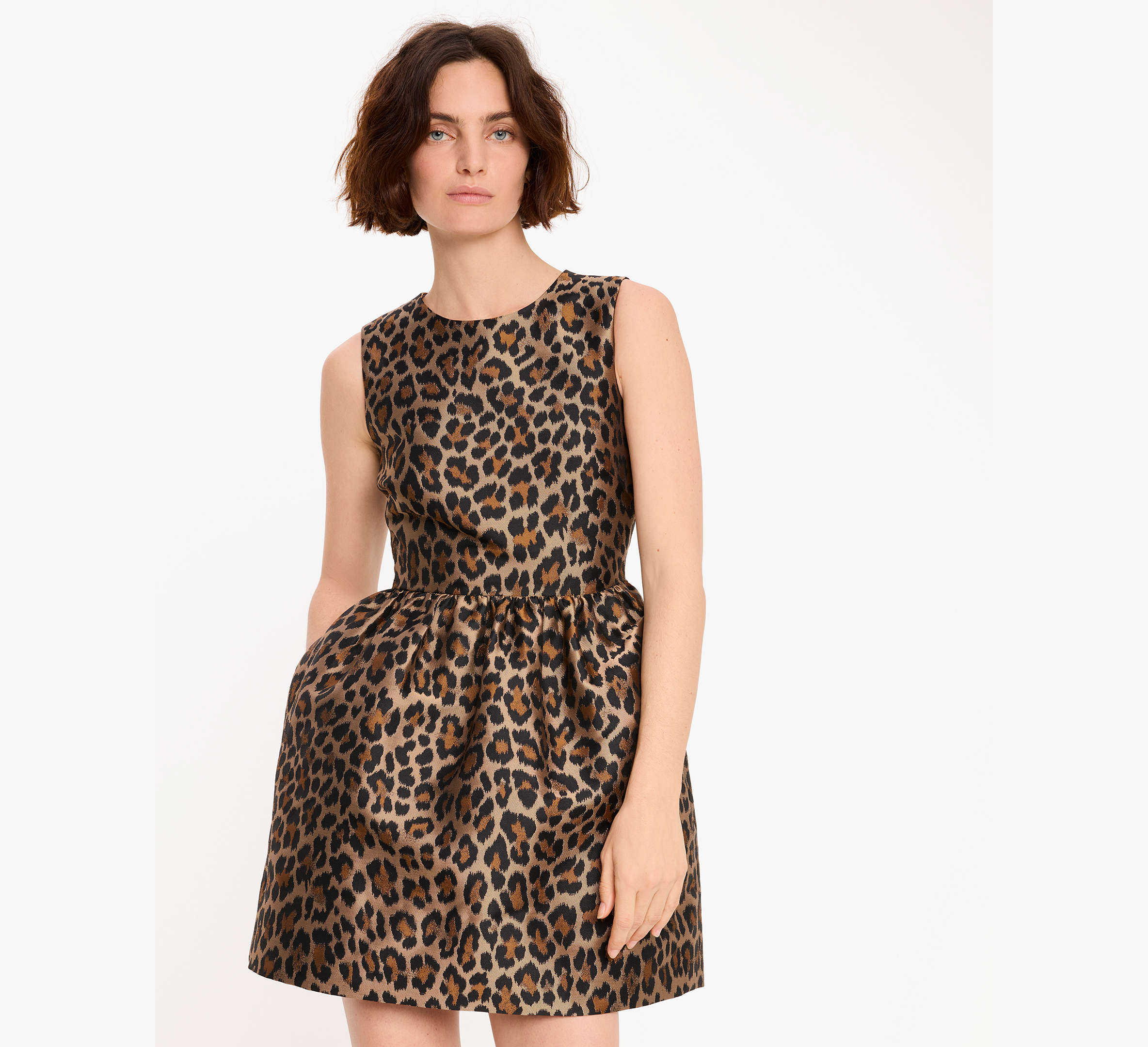 Classic Leopard Brocade Dress