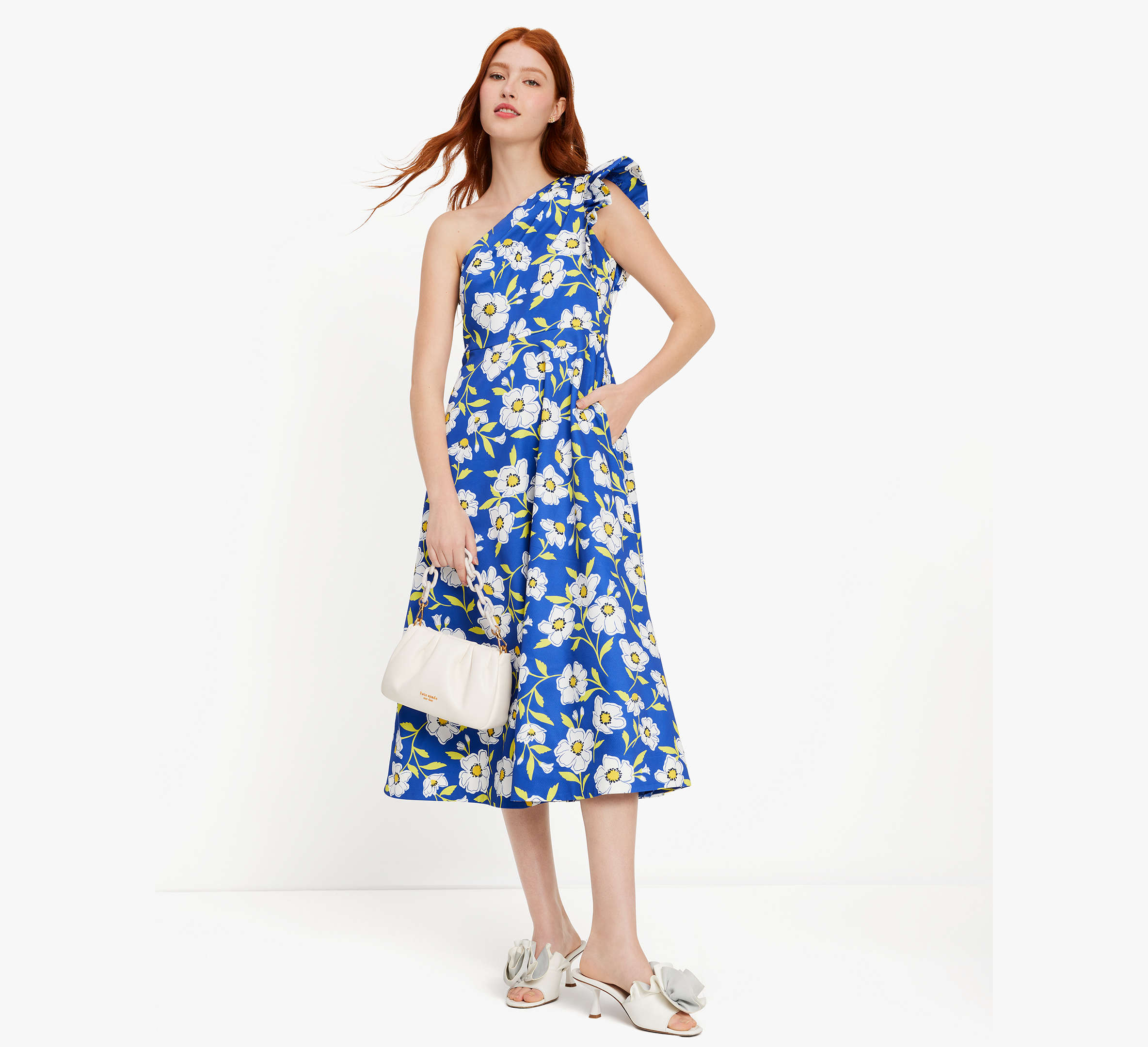 Sunshine Floral One-shoulder Dress