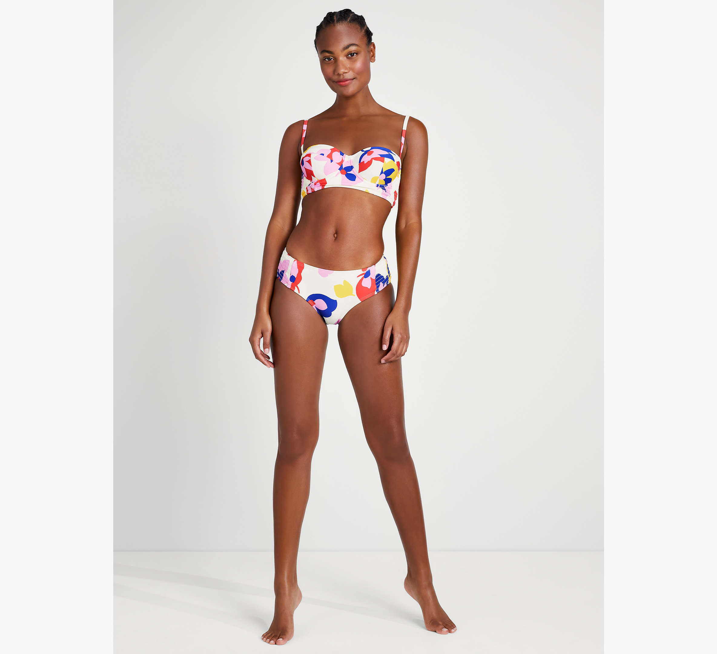 Summer Floral Smocked Bikini Bottom