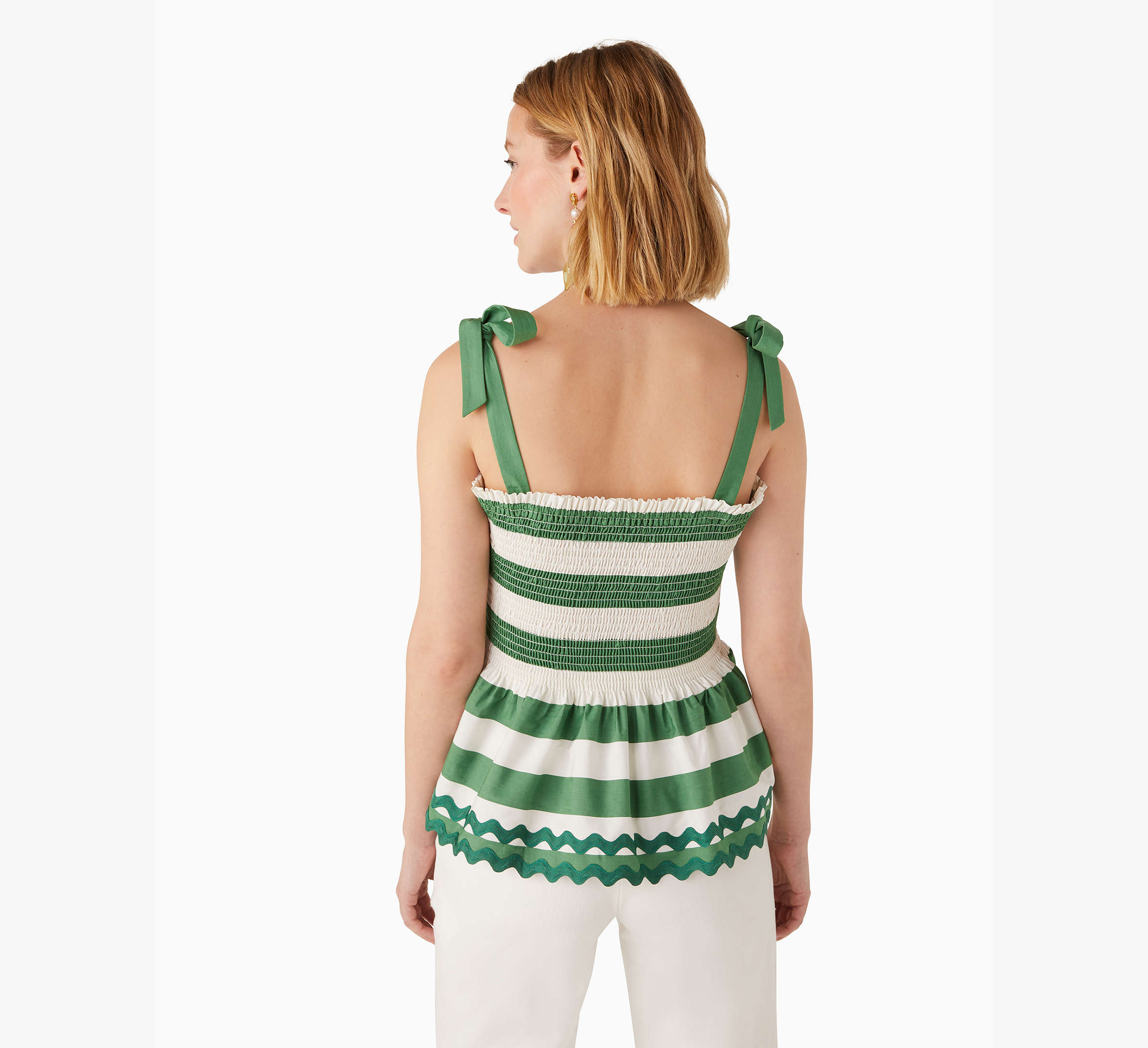 Beach Time Stripe Smocked Top