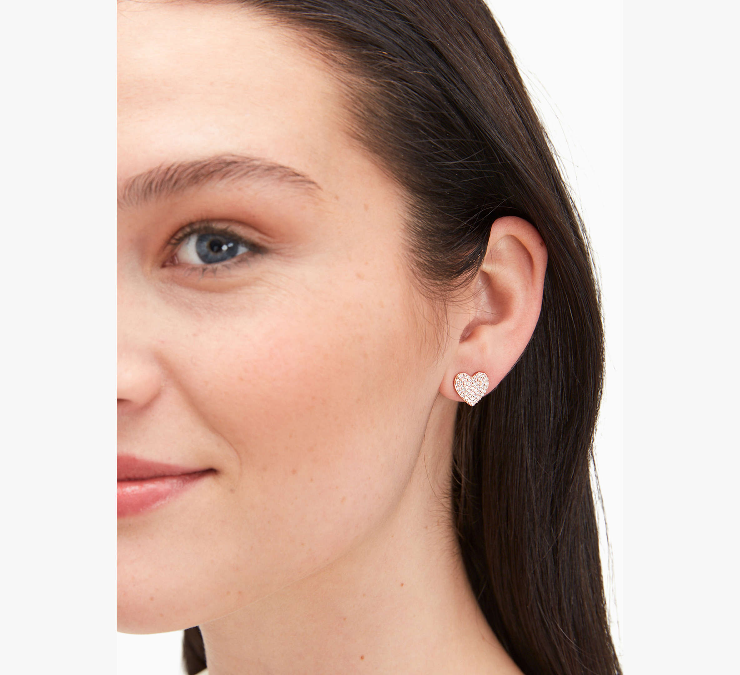 Yours Truly Pave Heart Studs