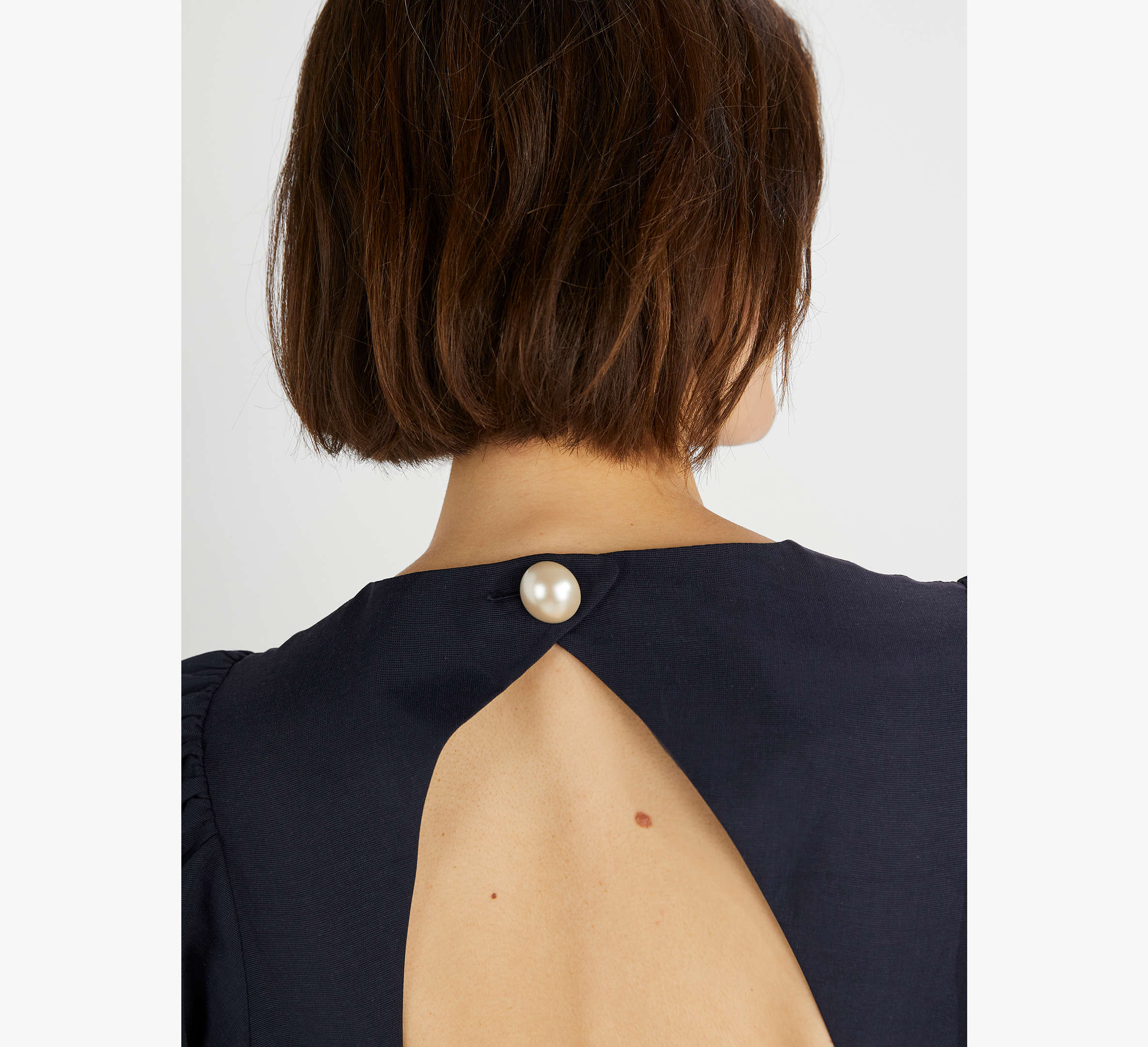 Pearl Embellished Open Back Dress