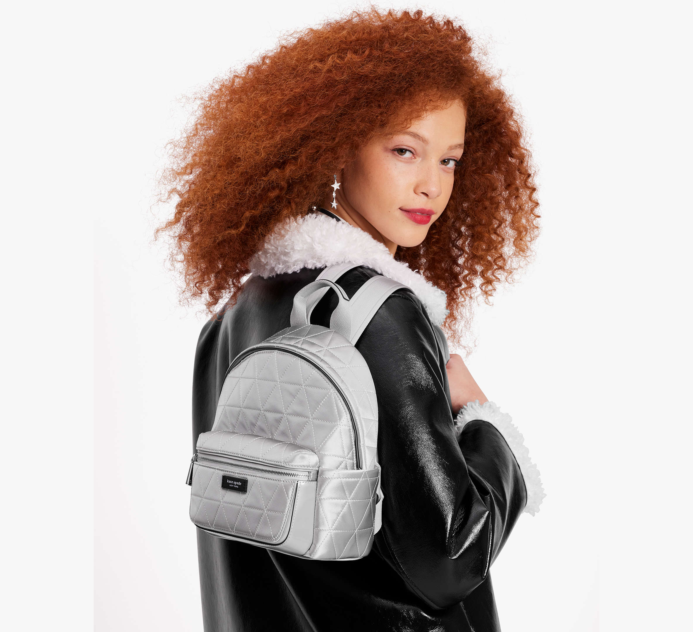 Sam Icon Quilted Satin Small Backpack