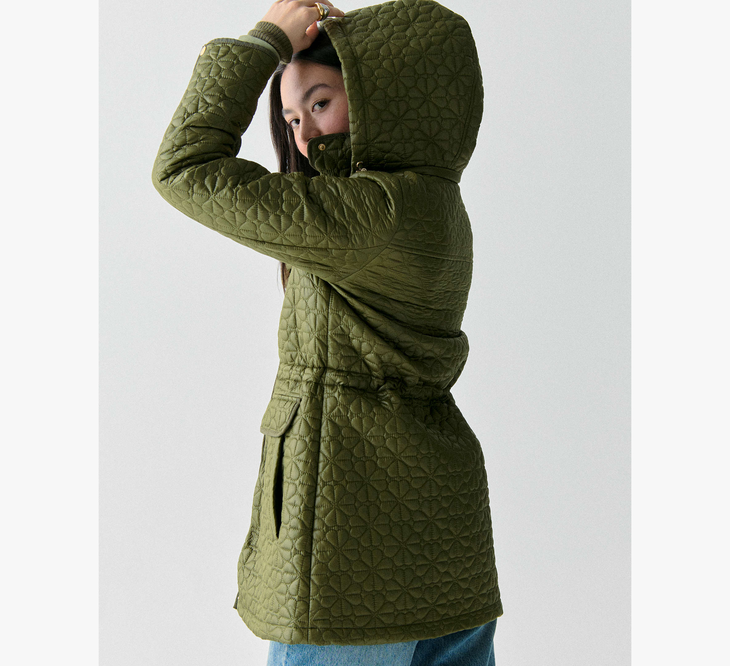 Quilted Spade Flower Coat