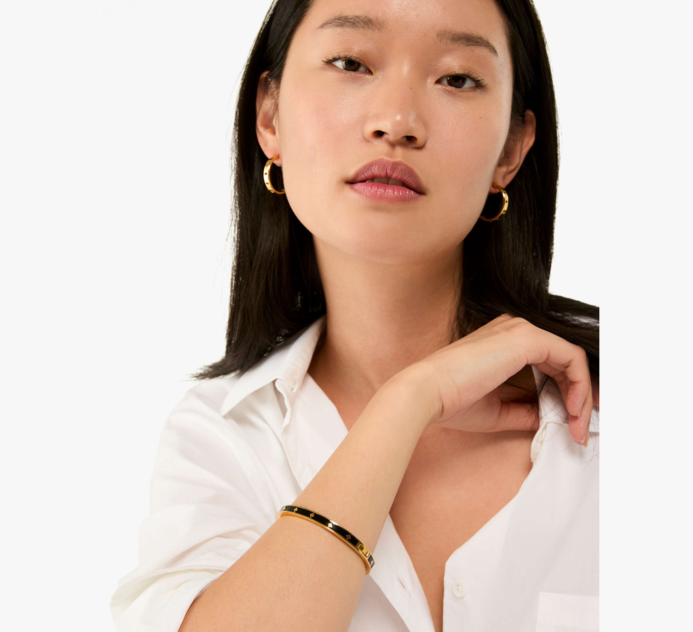 Spot The Spade Enamel Hinged Bangle