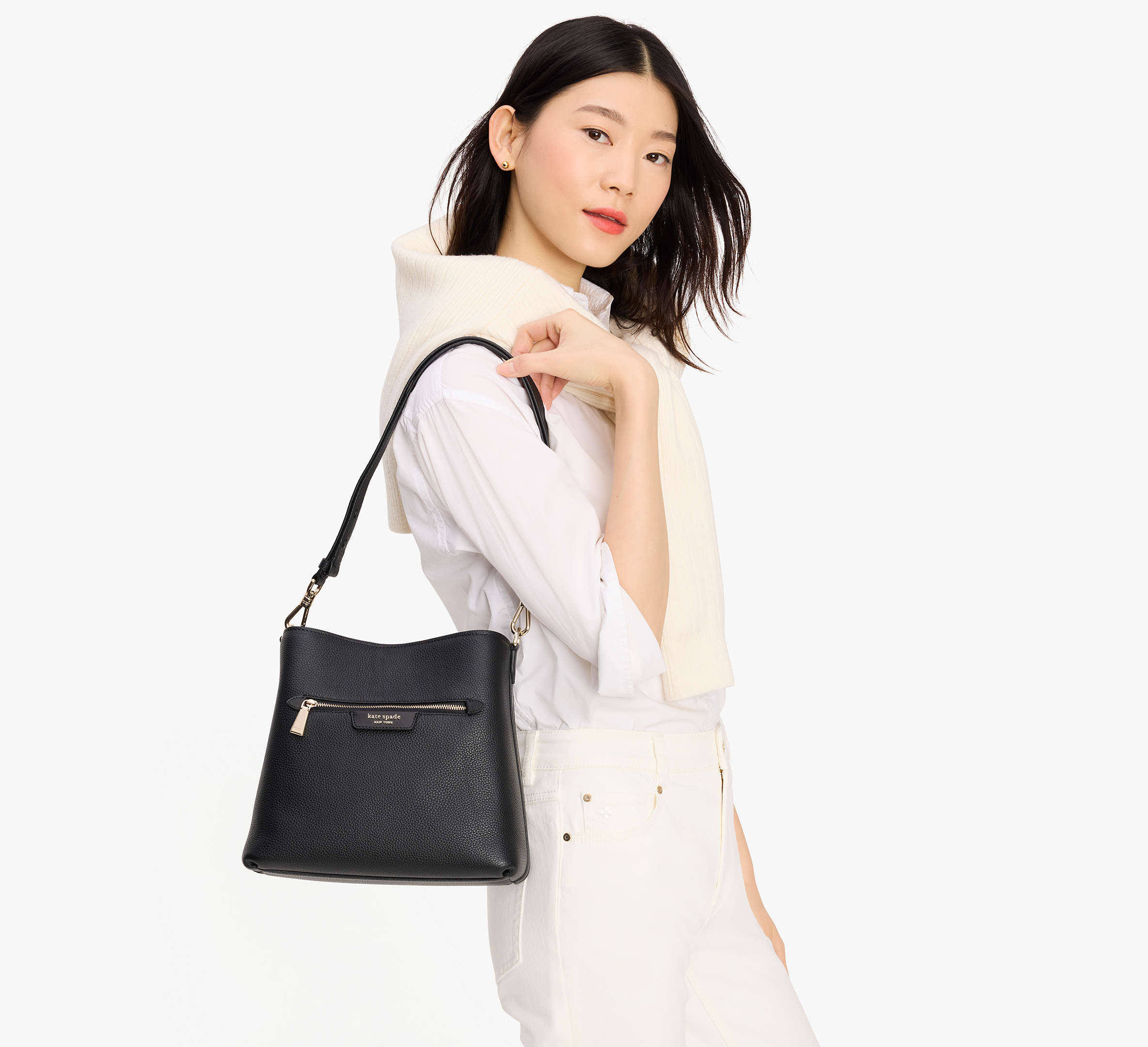 Hudson Pebbled Leather Shoulder Bag