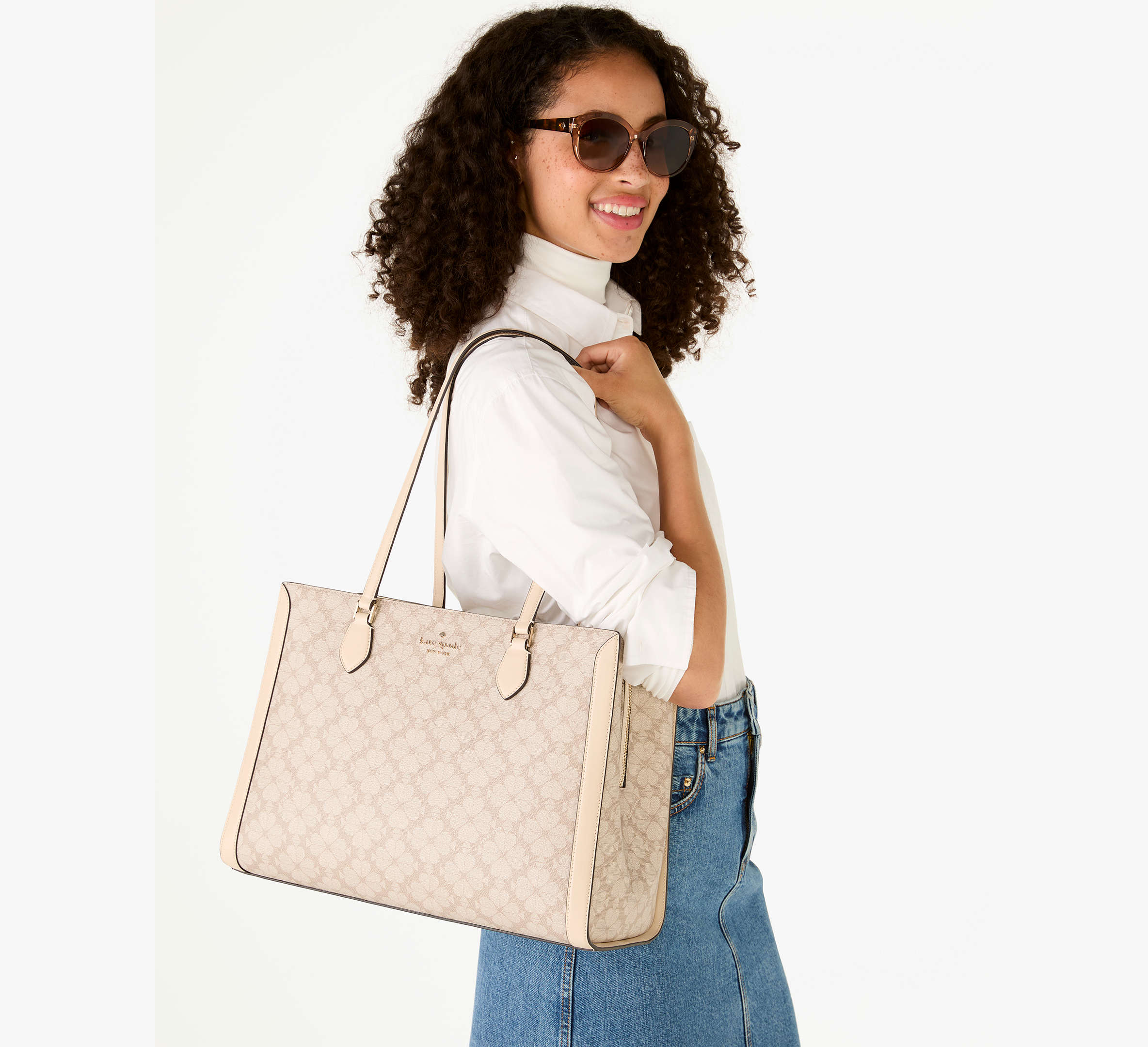 Signature Spade Flower East West Large Laptop Tote