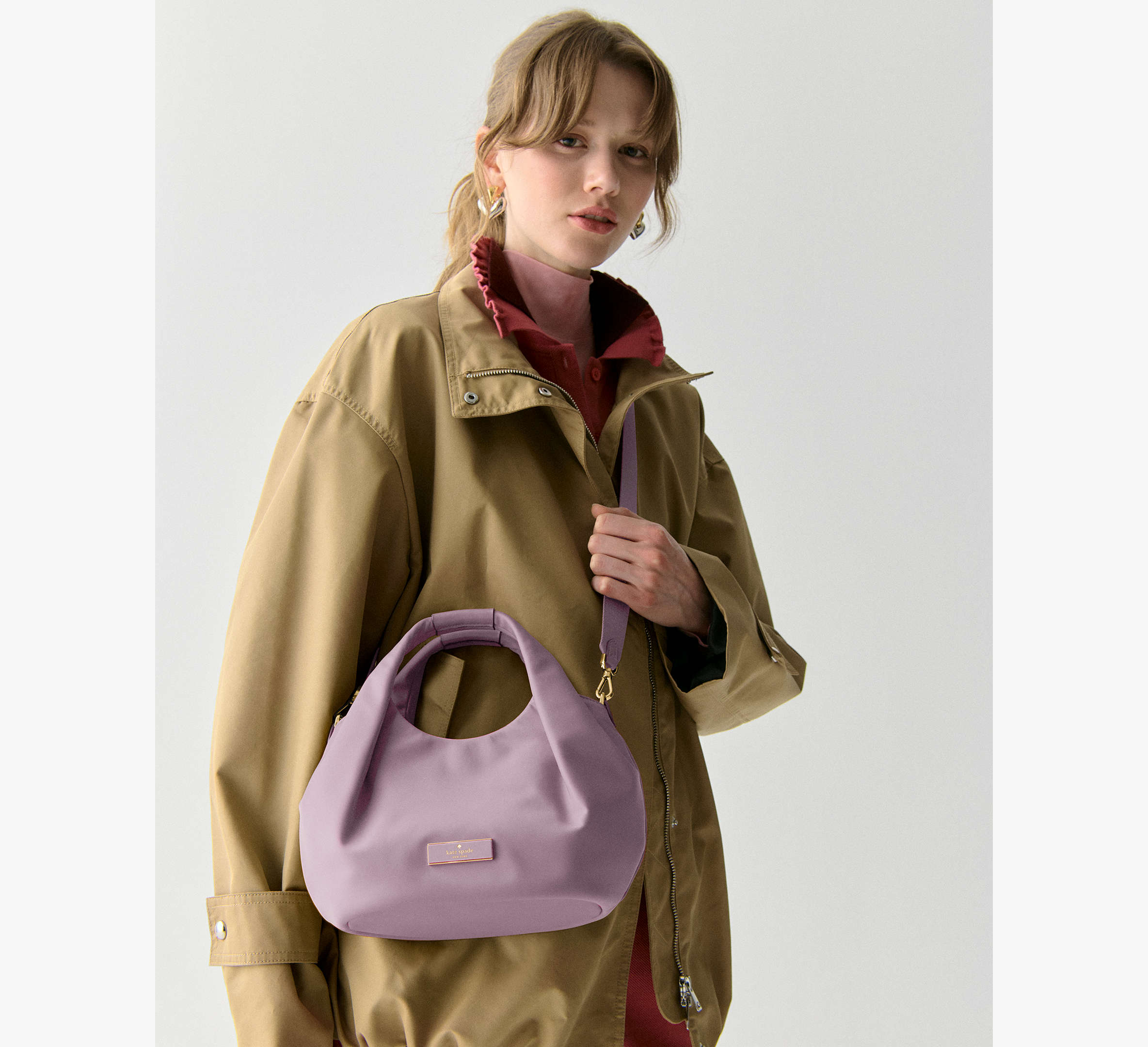 Carter Nylon Small Pleated Crossbody