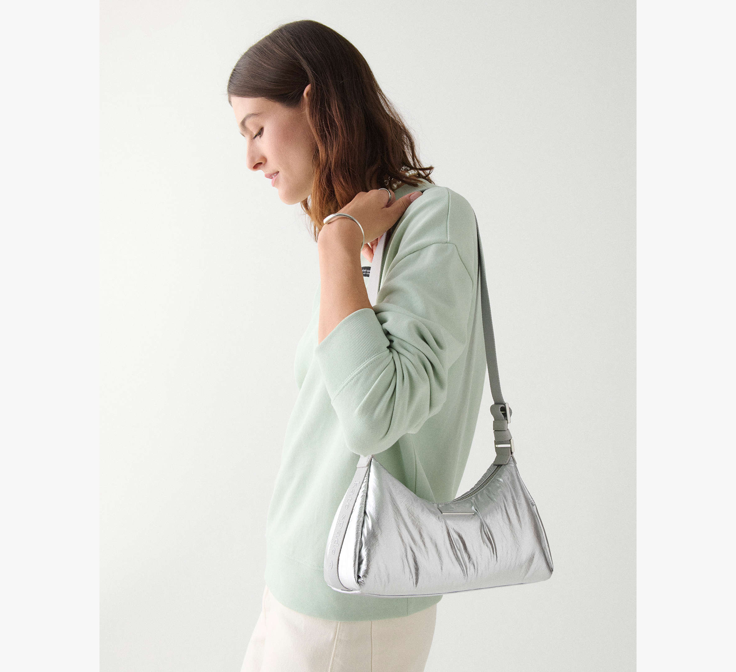 Carter Metallic Fabric Small Shoulder Bag