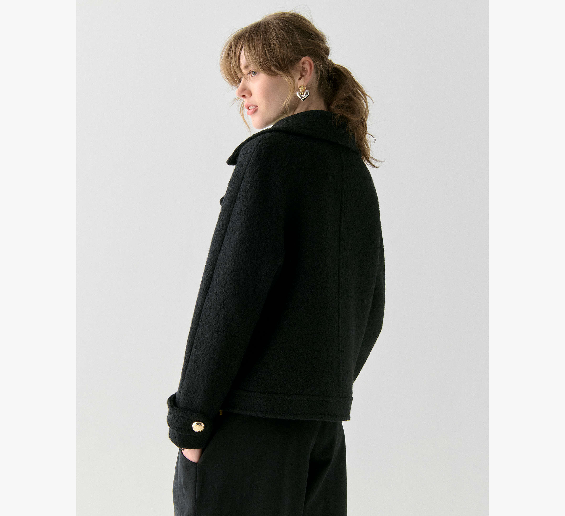 Wool Cropped Peacoat