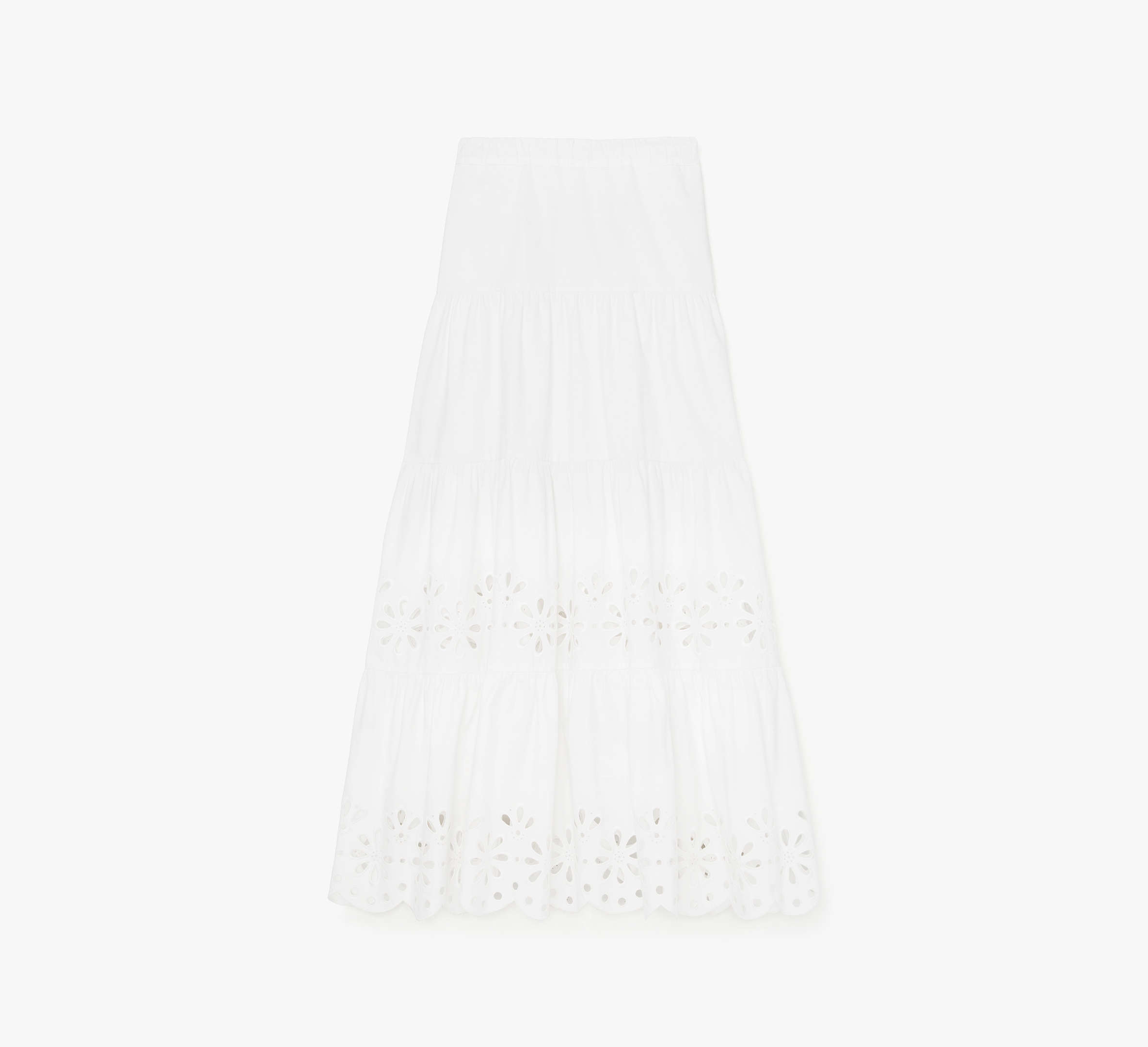 Daisy Eyelet Tiered Maxi Skirt