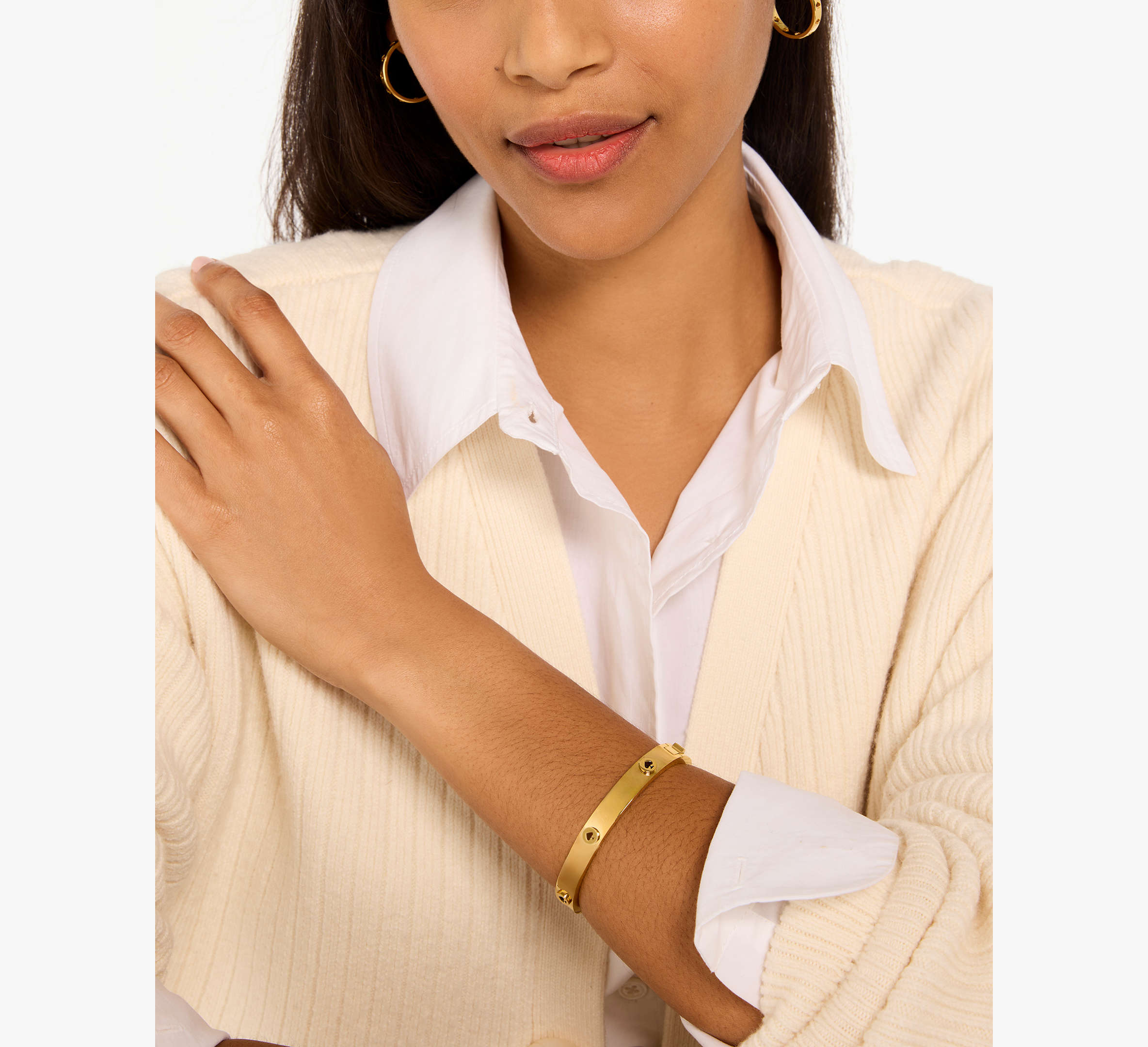 Spot The Spade Studded Hinged Bangle