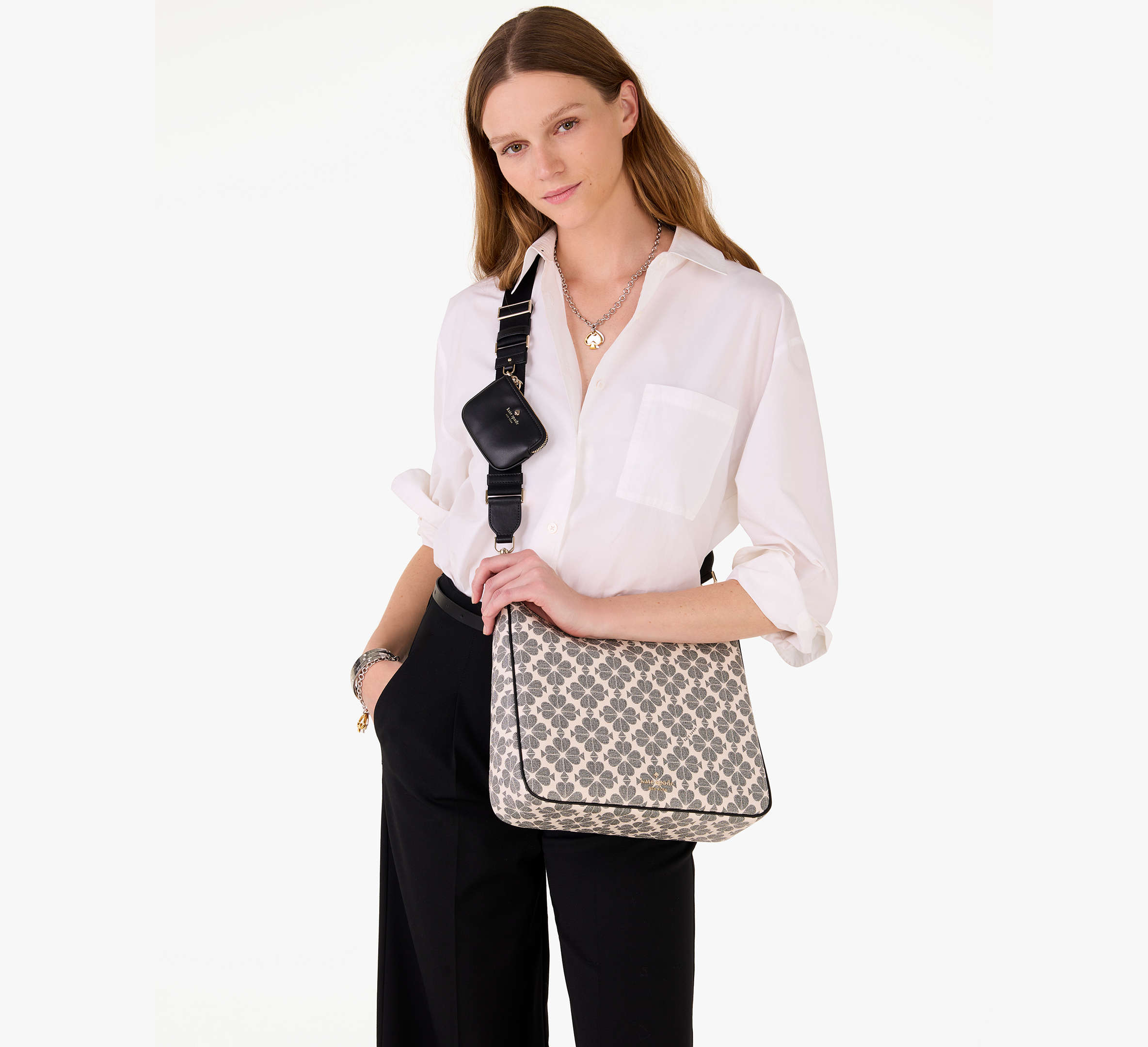 Spade Flower Large Crossbody With Pouch