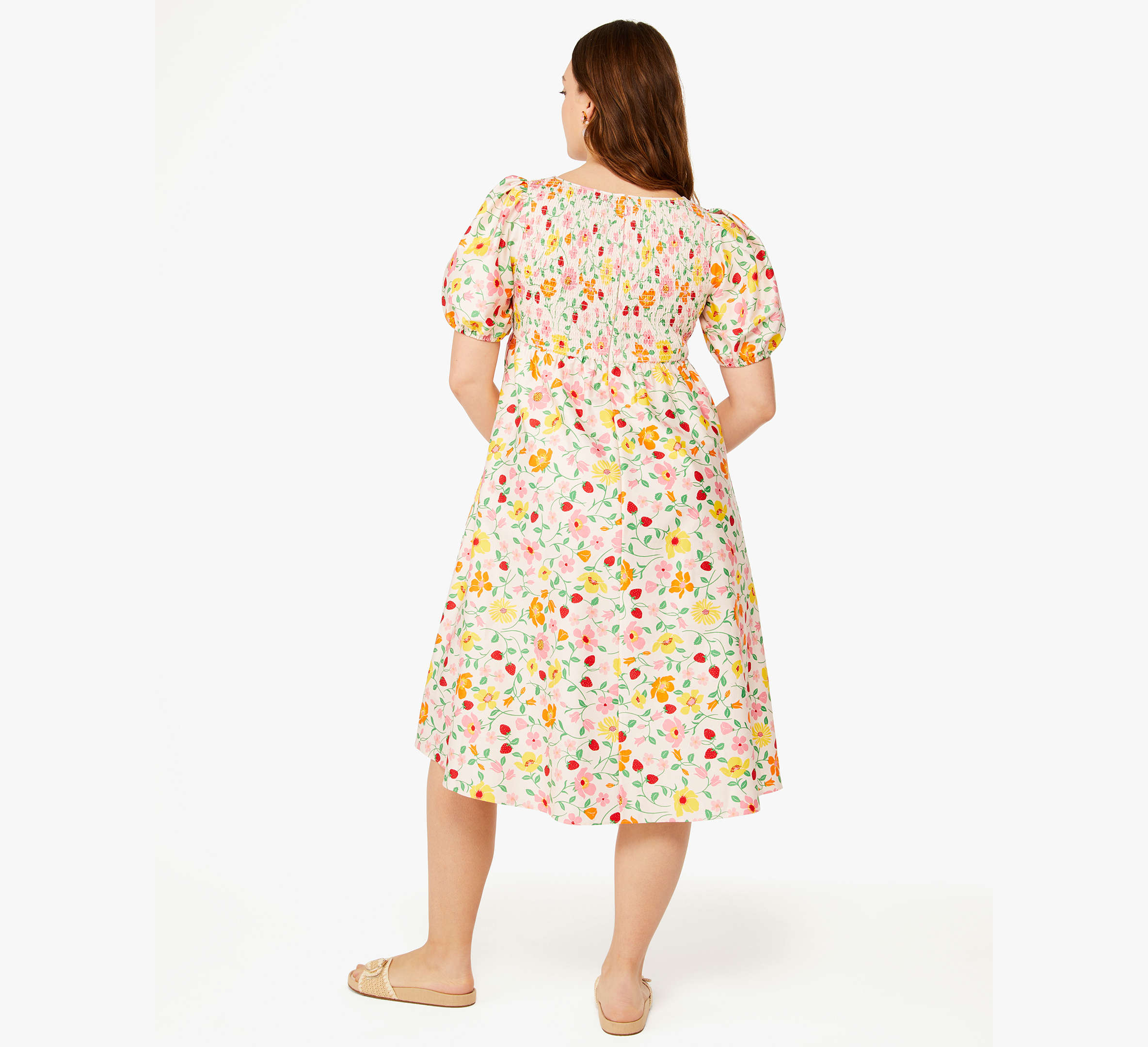 Strawberry Garden Midi Dress