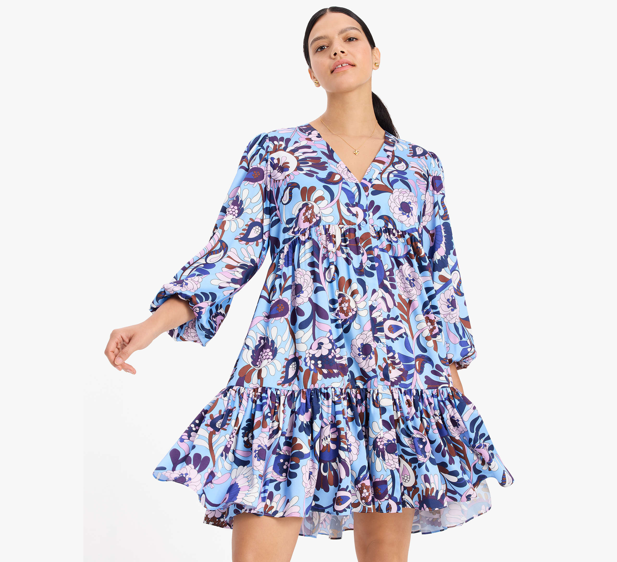 Autumn Paisley Twill Dress