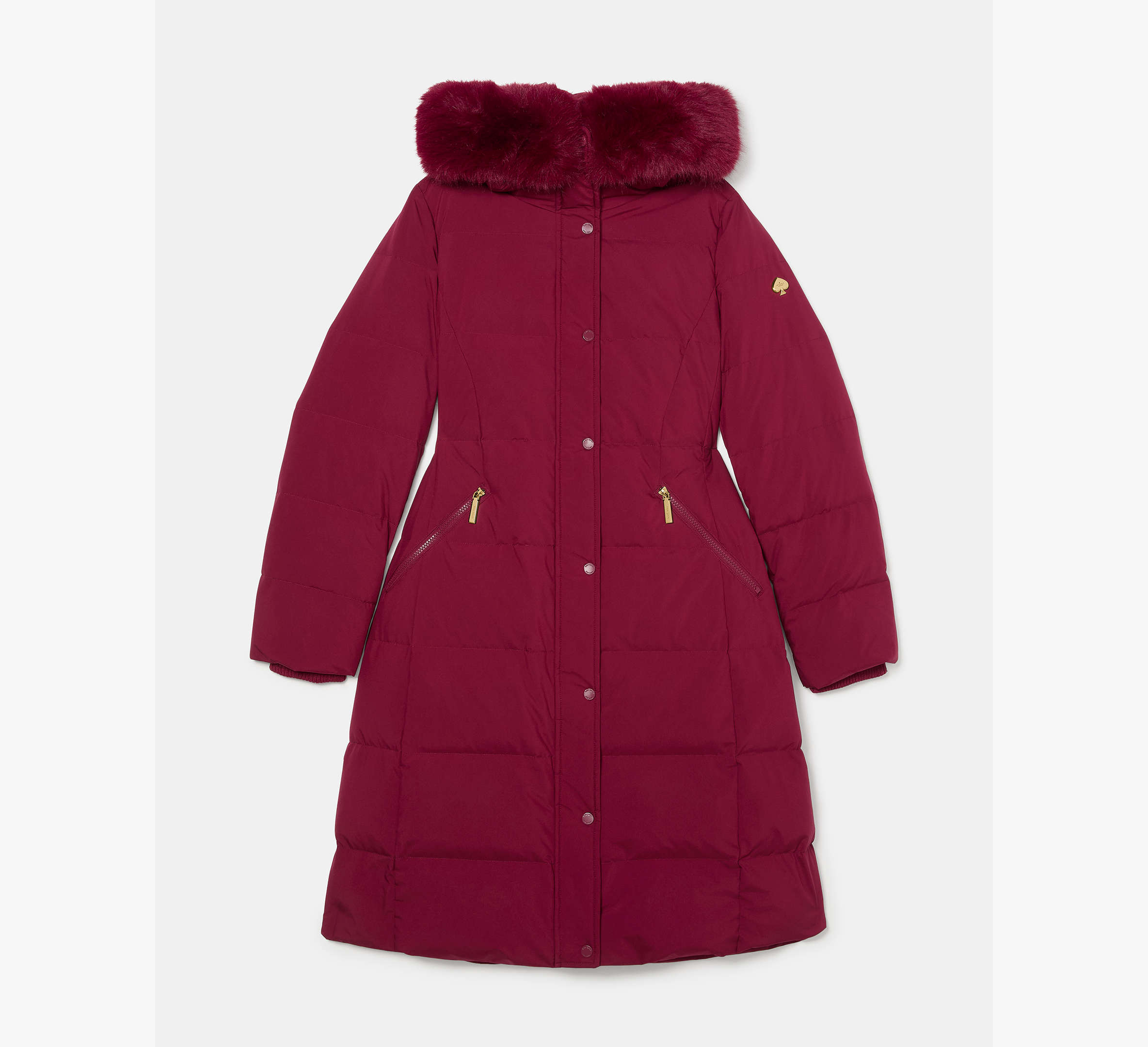 Long Parka With Faux Fur Trim