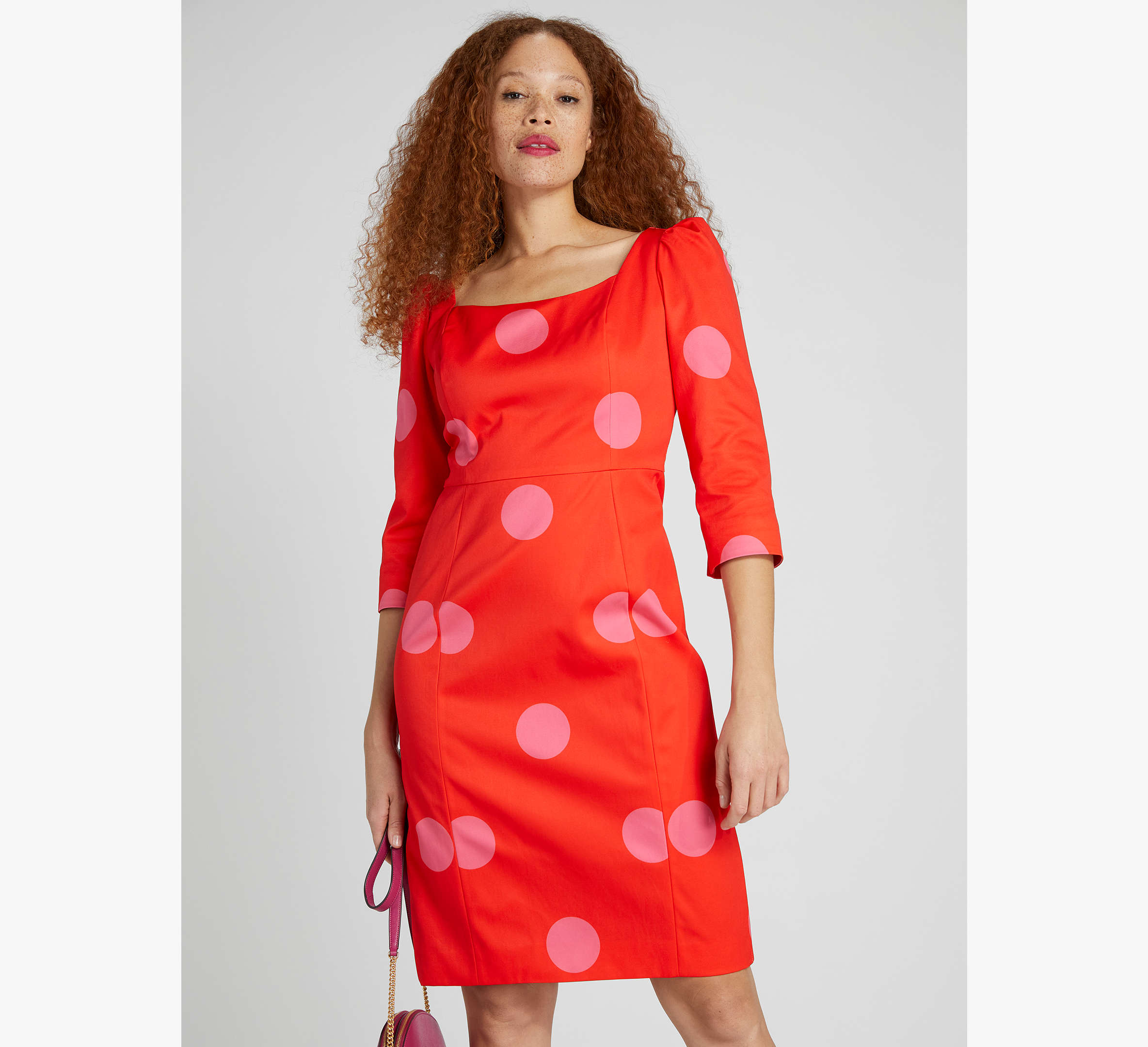 Giant Dot Faille Sheath Dress
