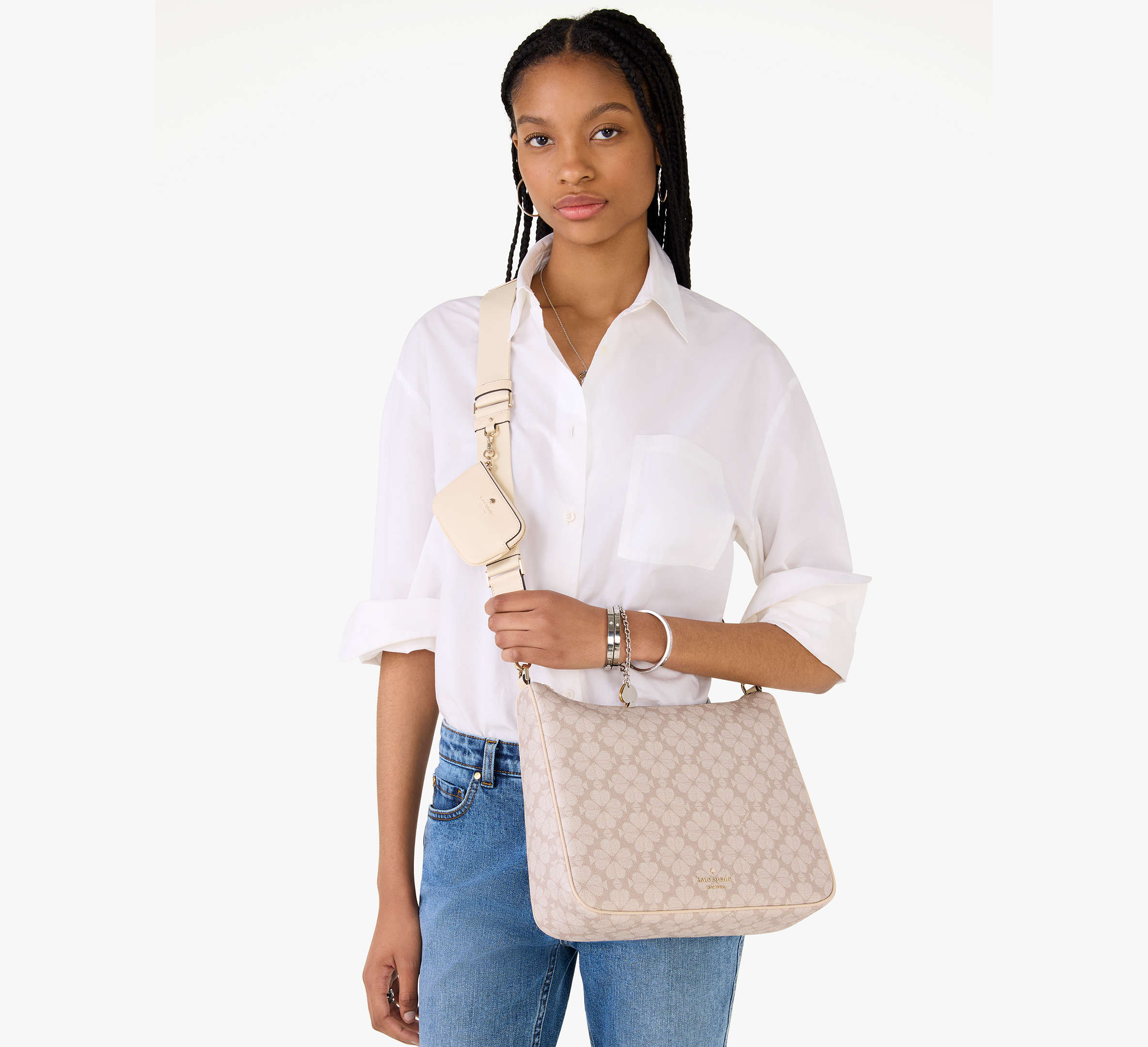 Spade Flower Large Crossbody With Pouch