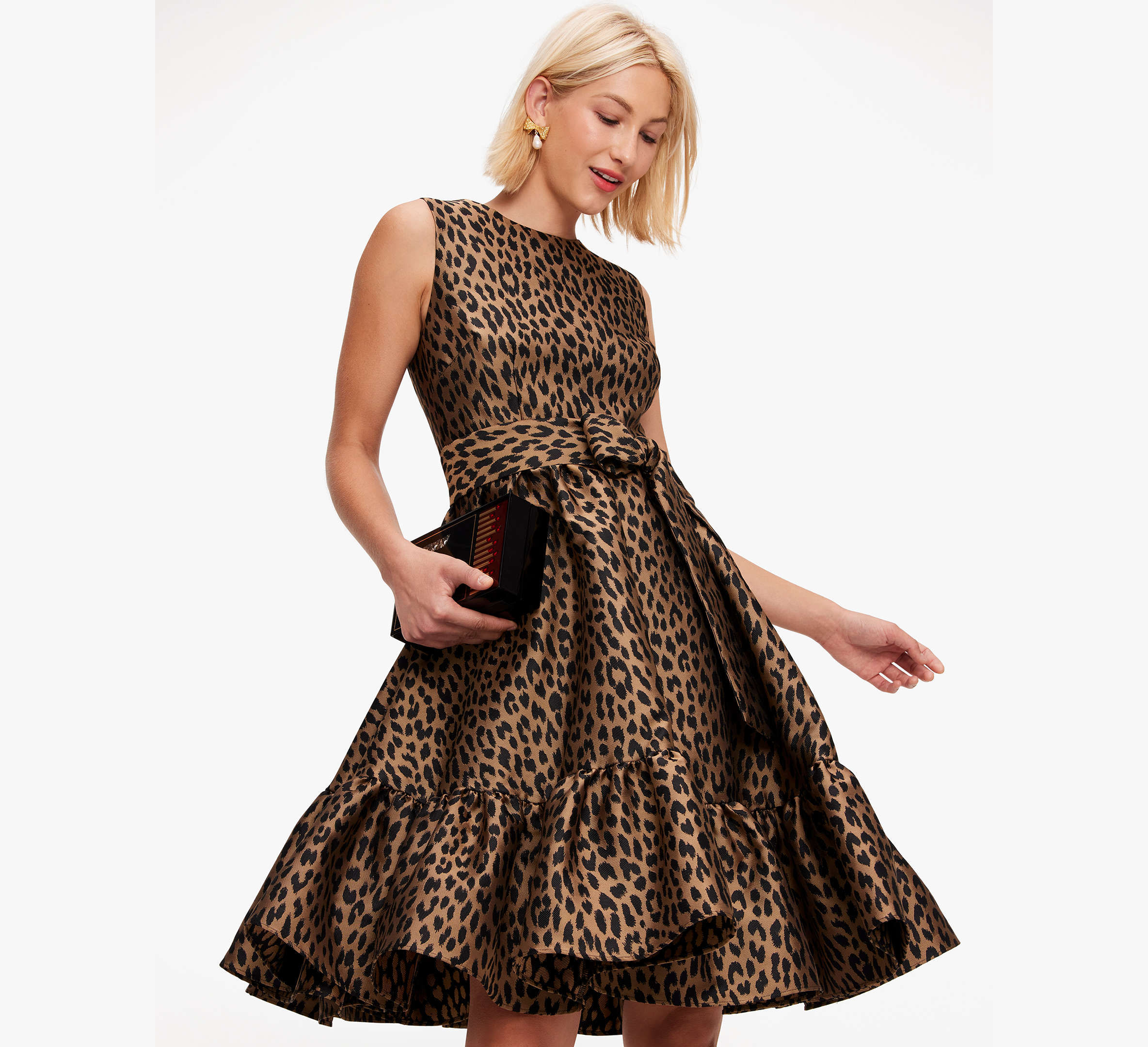 Modern Leopard Brocade Dress