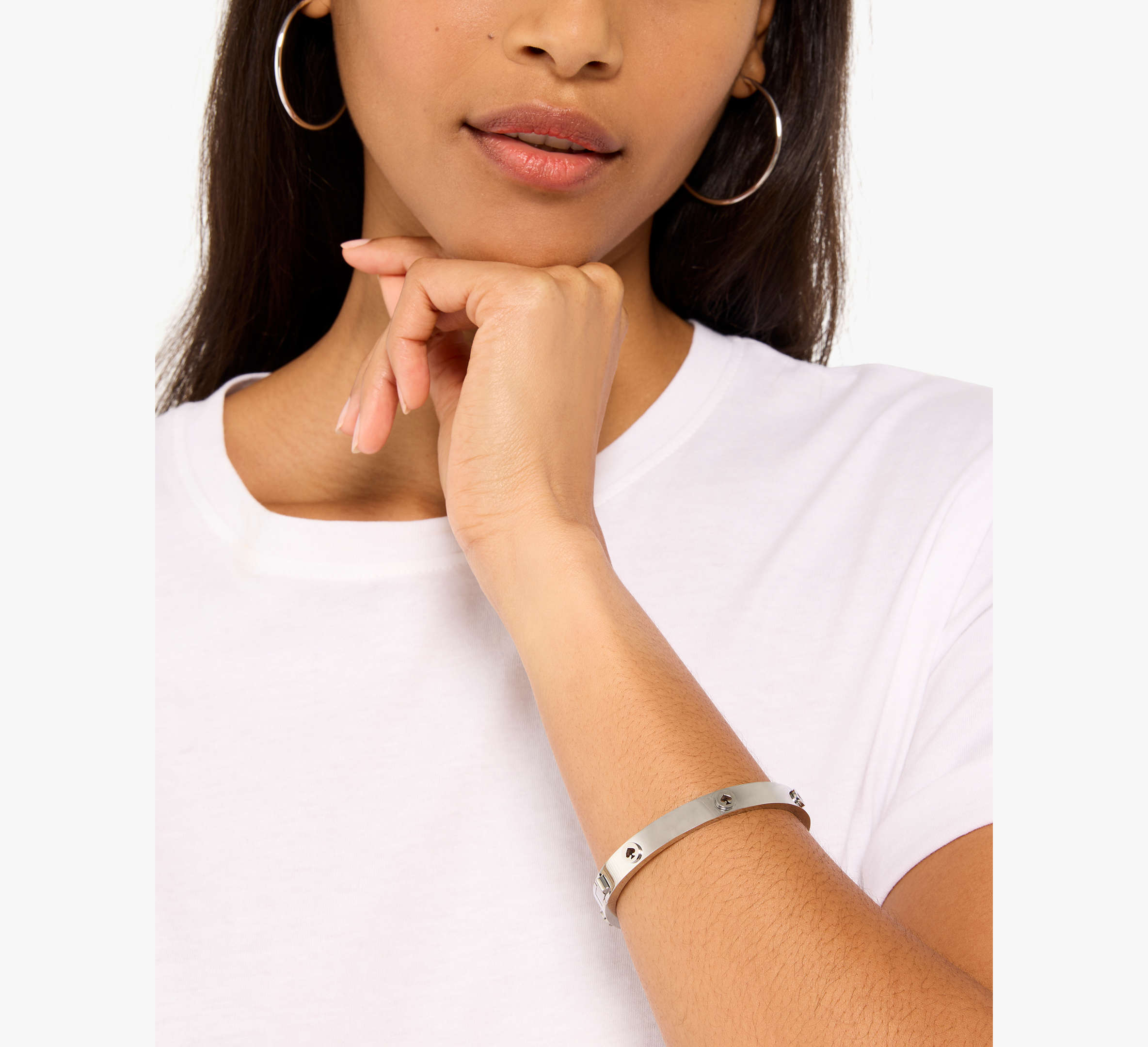 Spot The Spade Studded Hinged Bangle