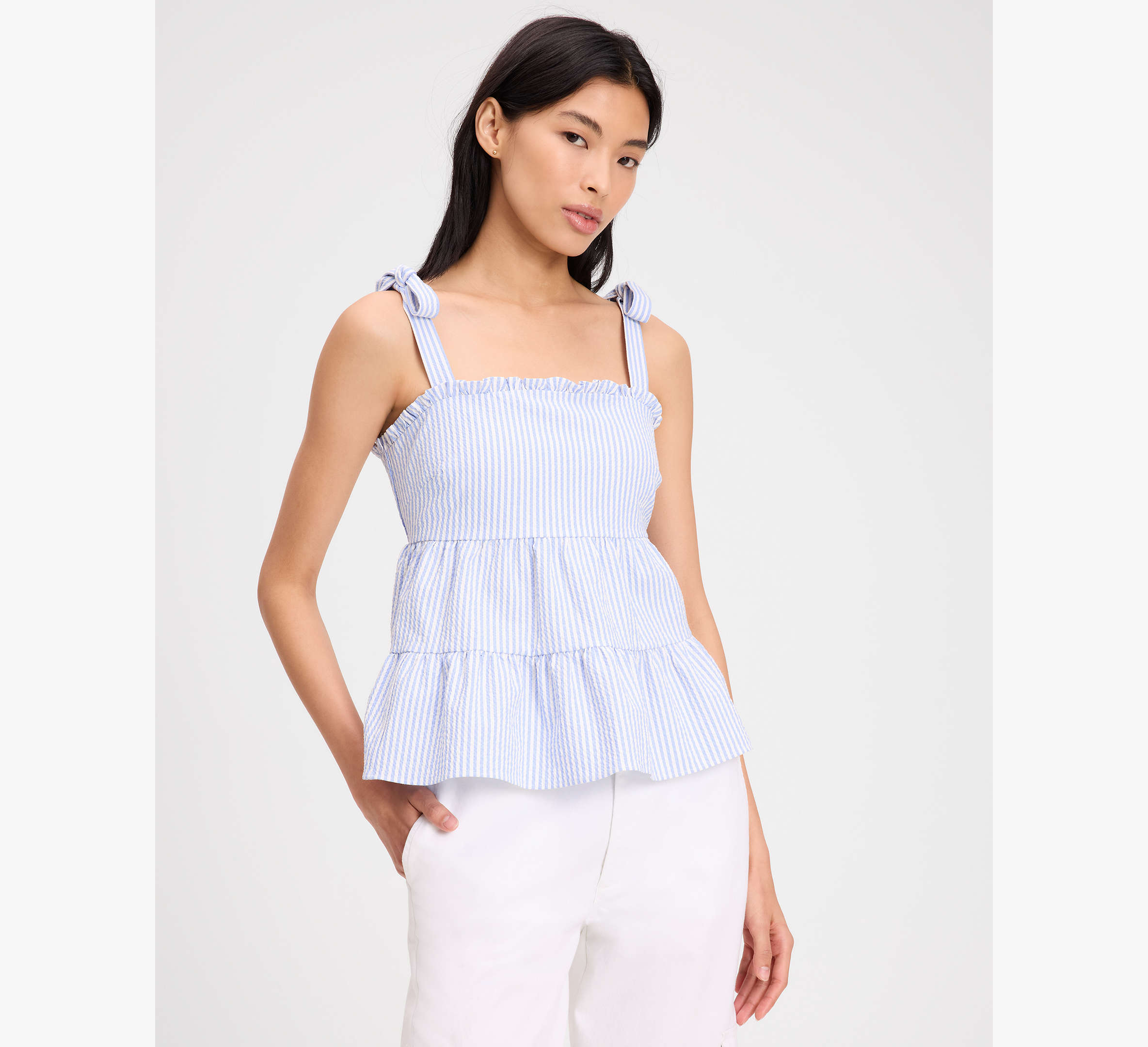 Seersucker Tiered Top