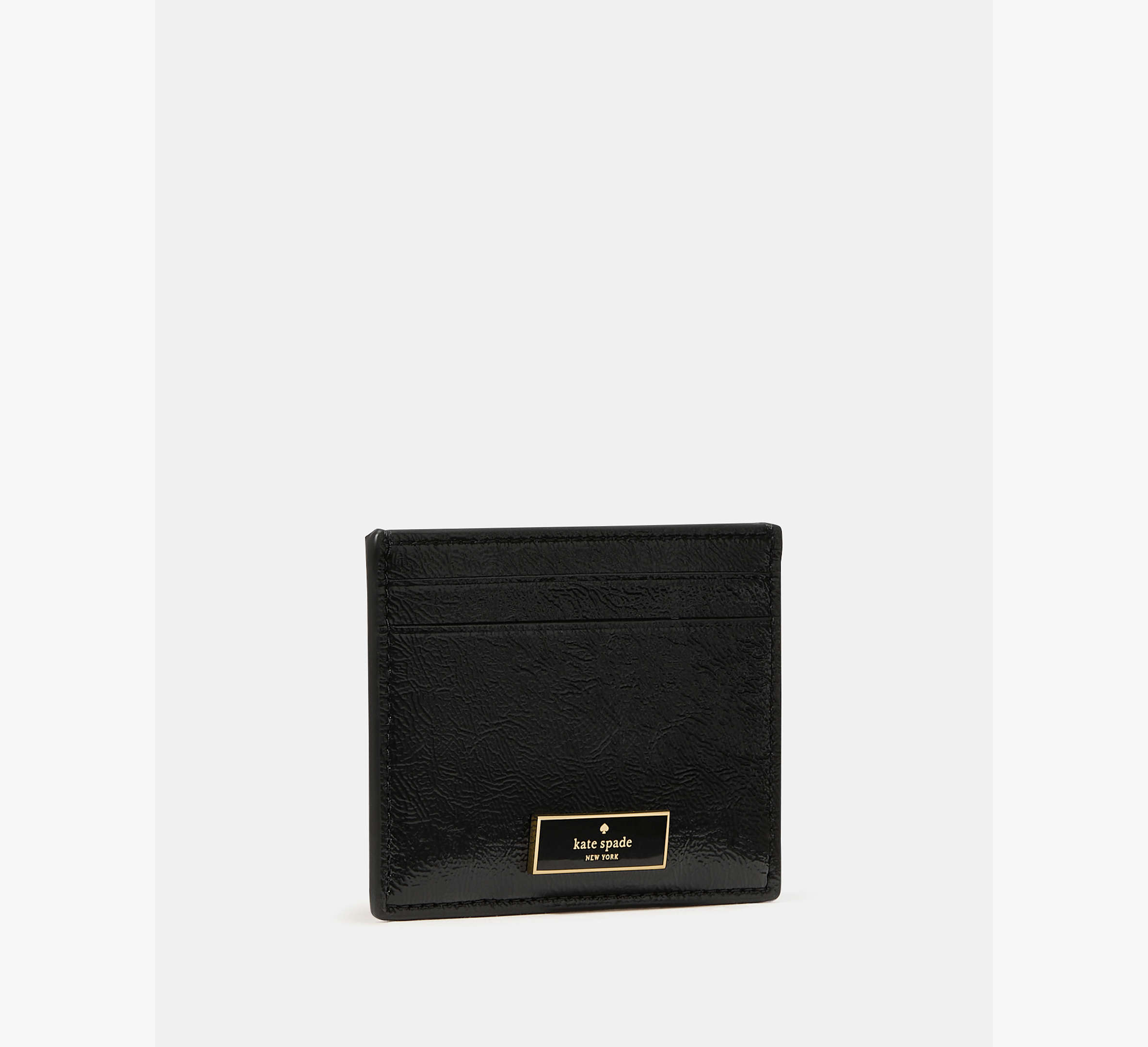 Bridget Crinkle Patent Small Slim Card Holder