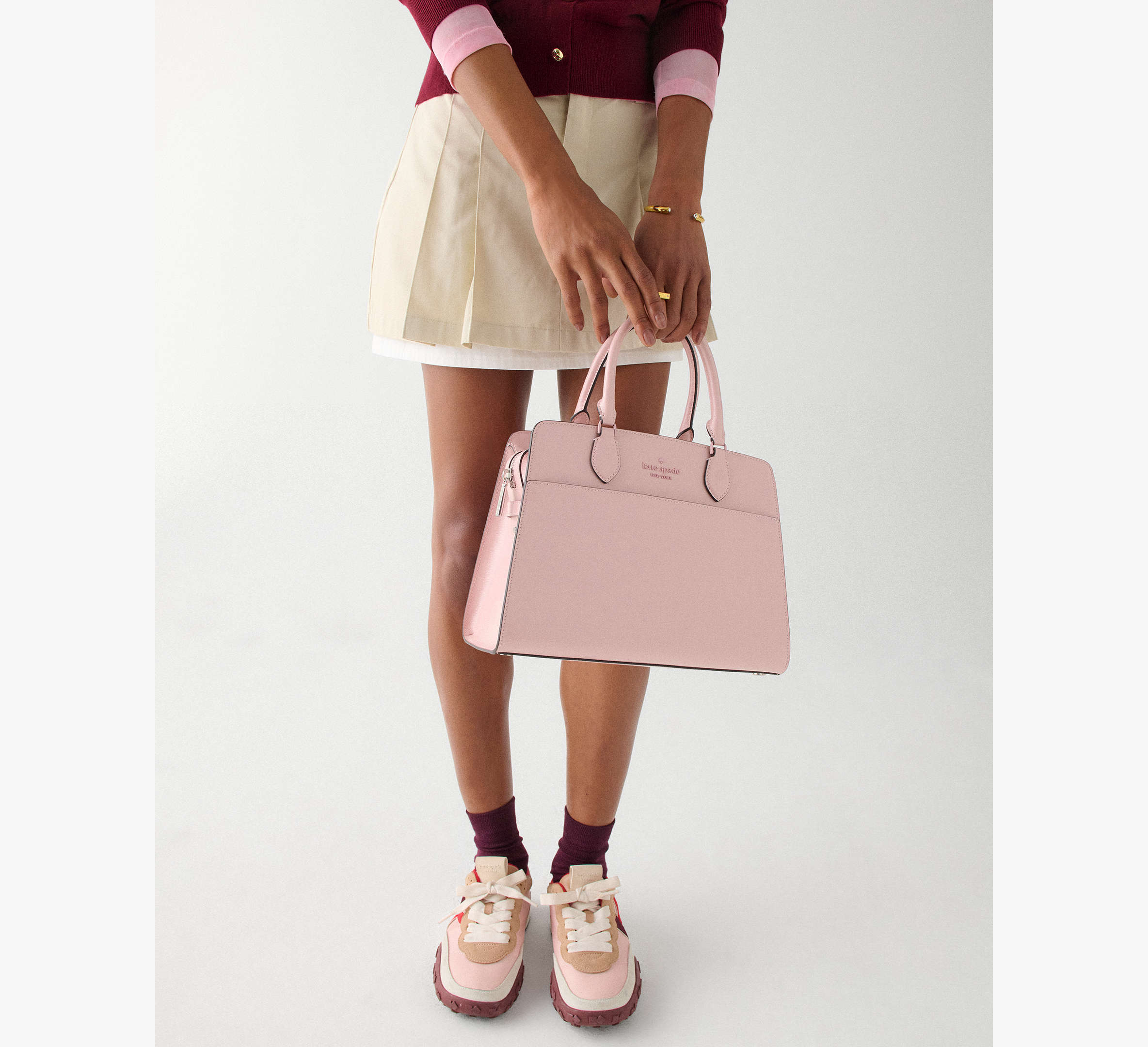 Madison Textured Patent Leather Medium Satchel