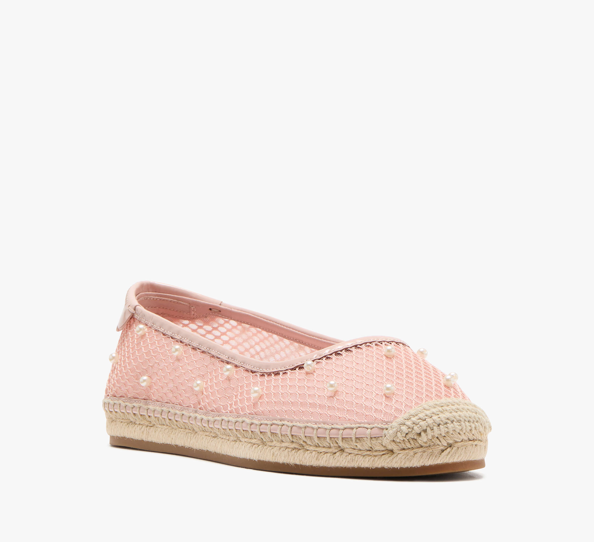 Pearl Fishnet Espadrille Ballet Flats