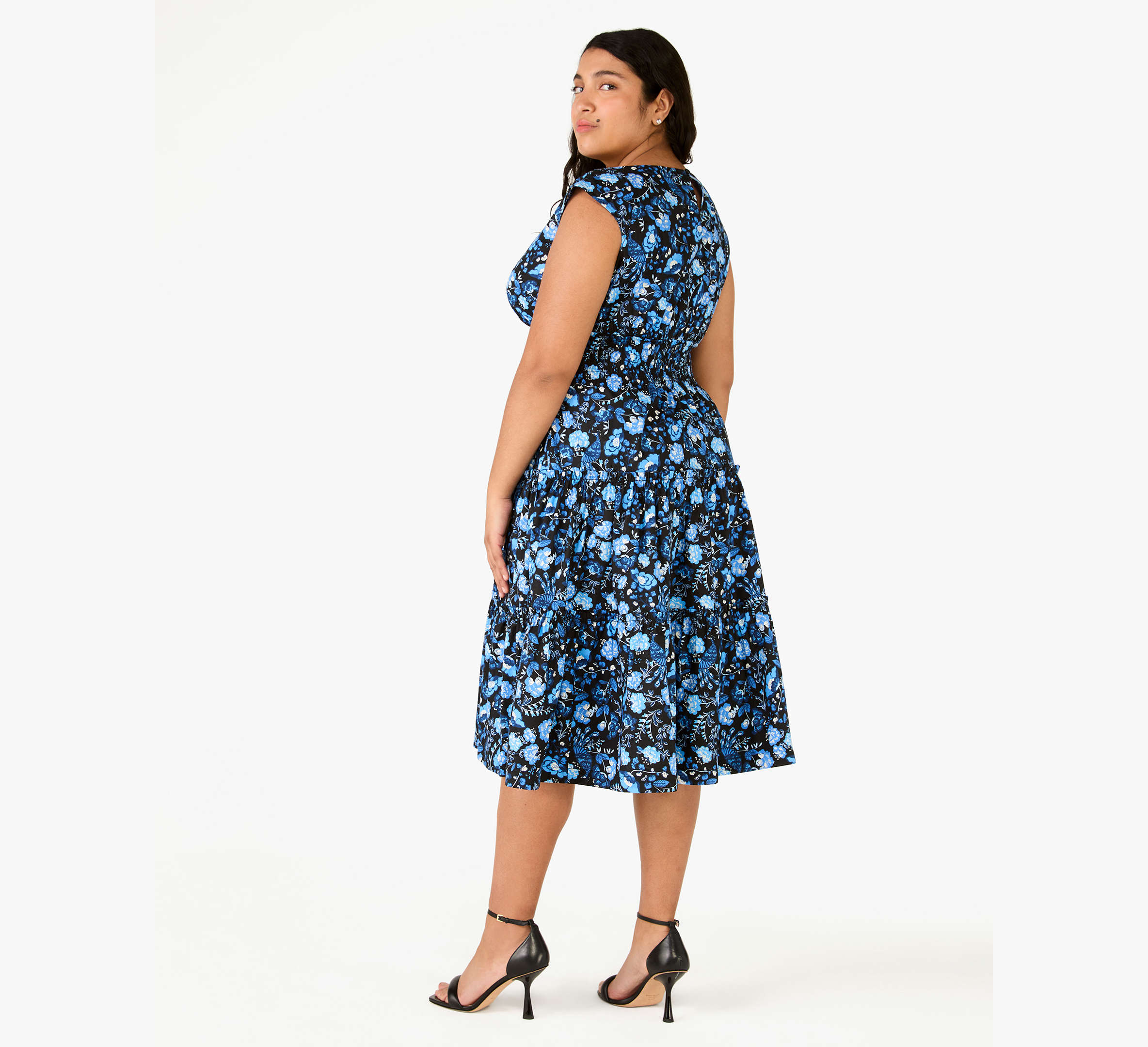 Peacock Floral Blaire Midi Dress