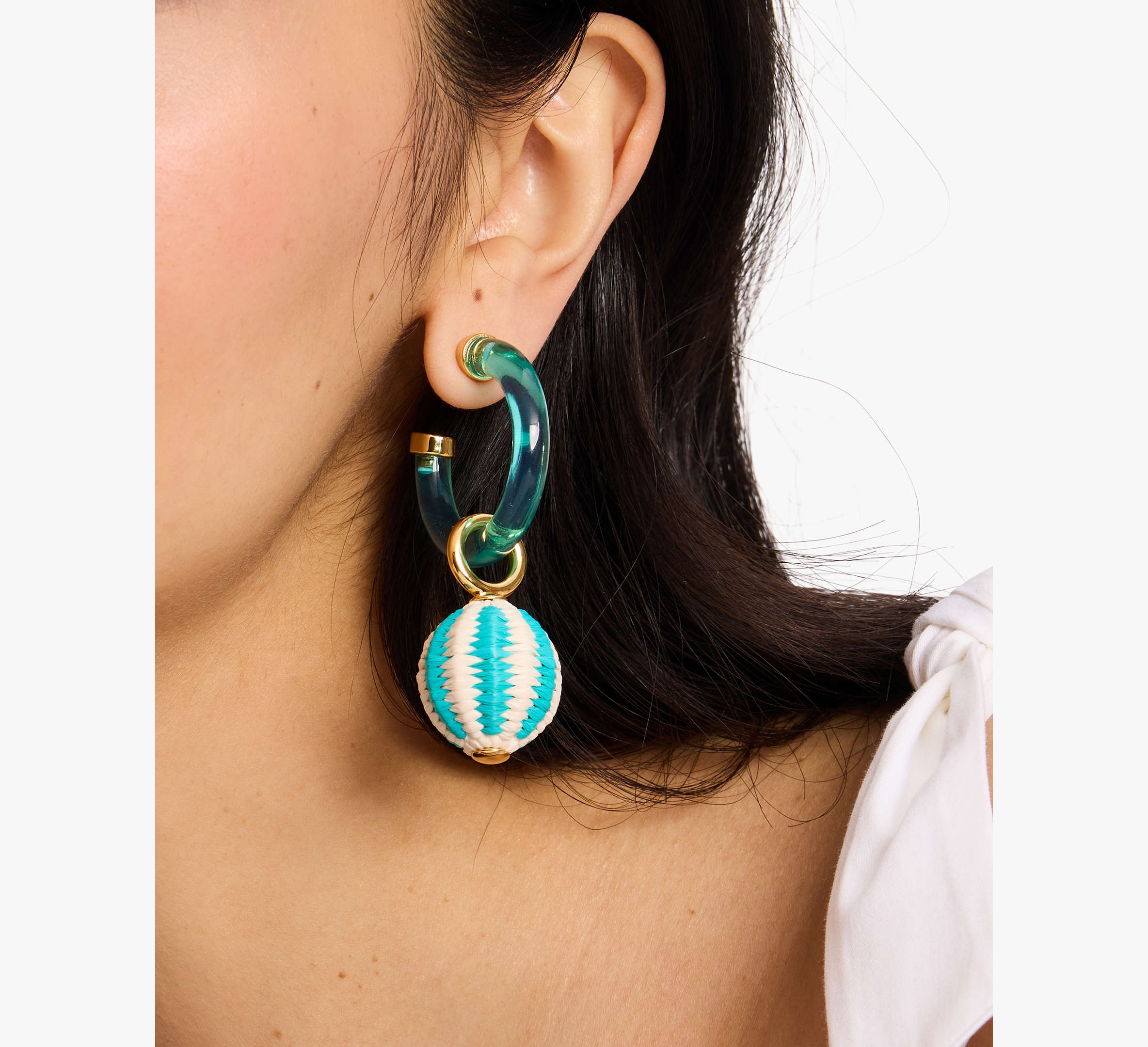 Feeling Bubbly Raffia Charm Hoops