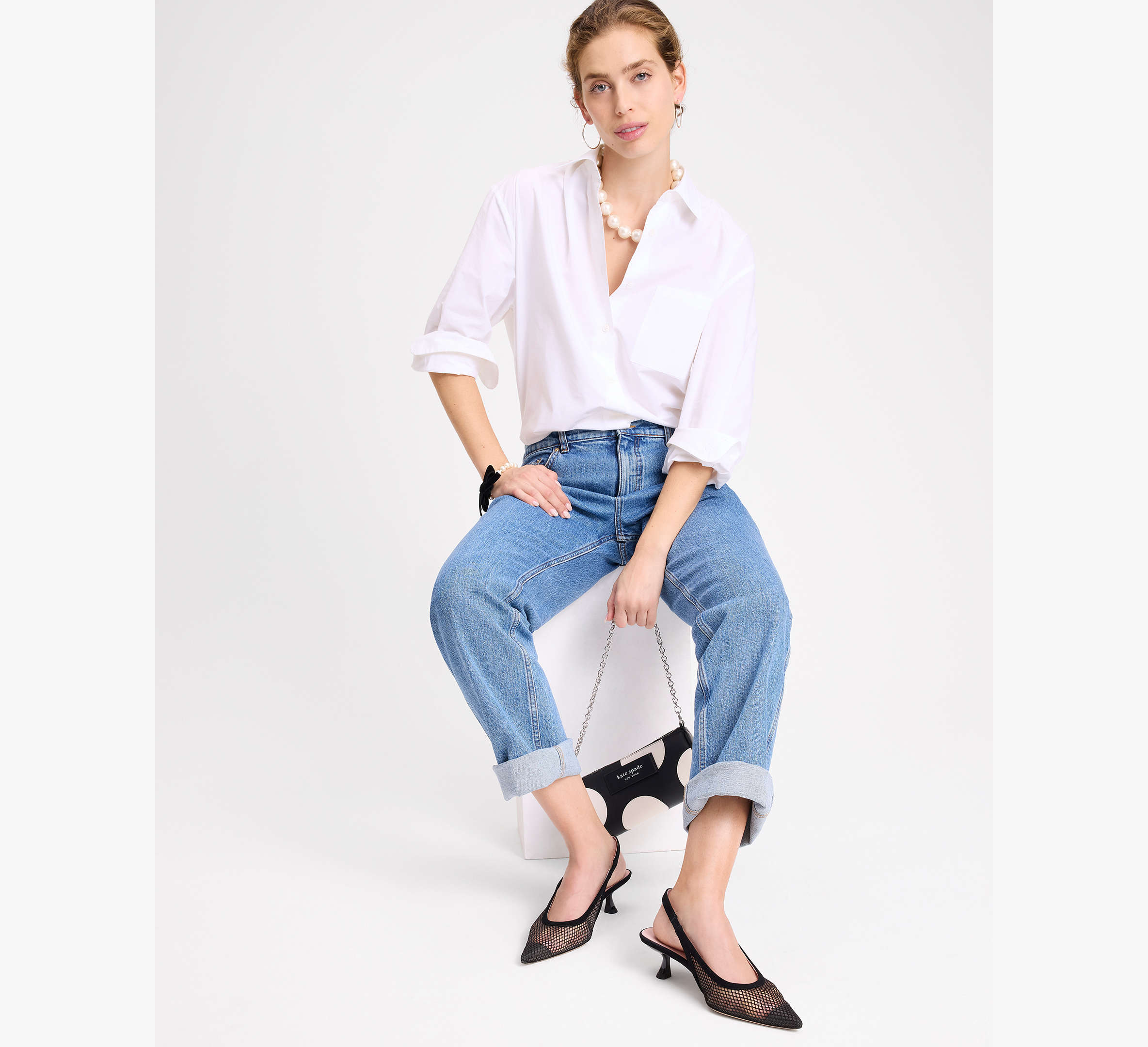 Riley Mesh Slingback Kitten Heel Pumps