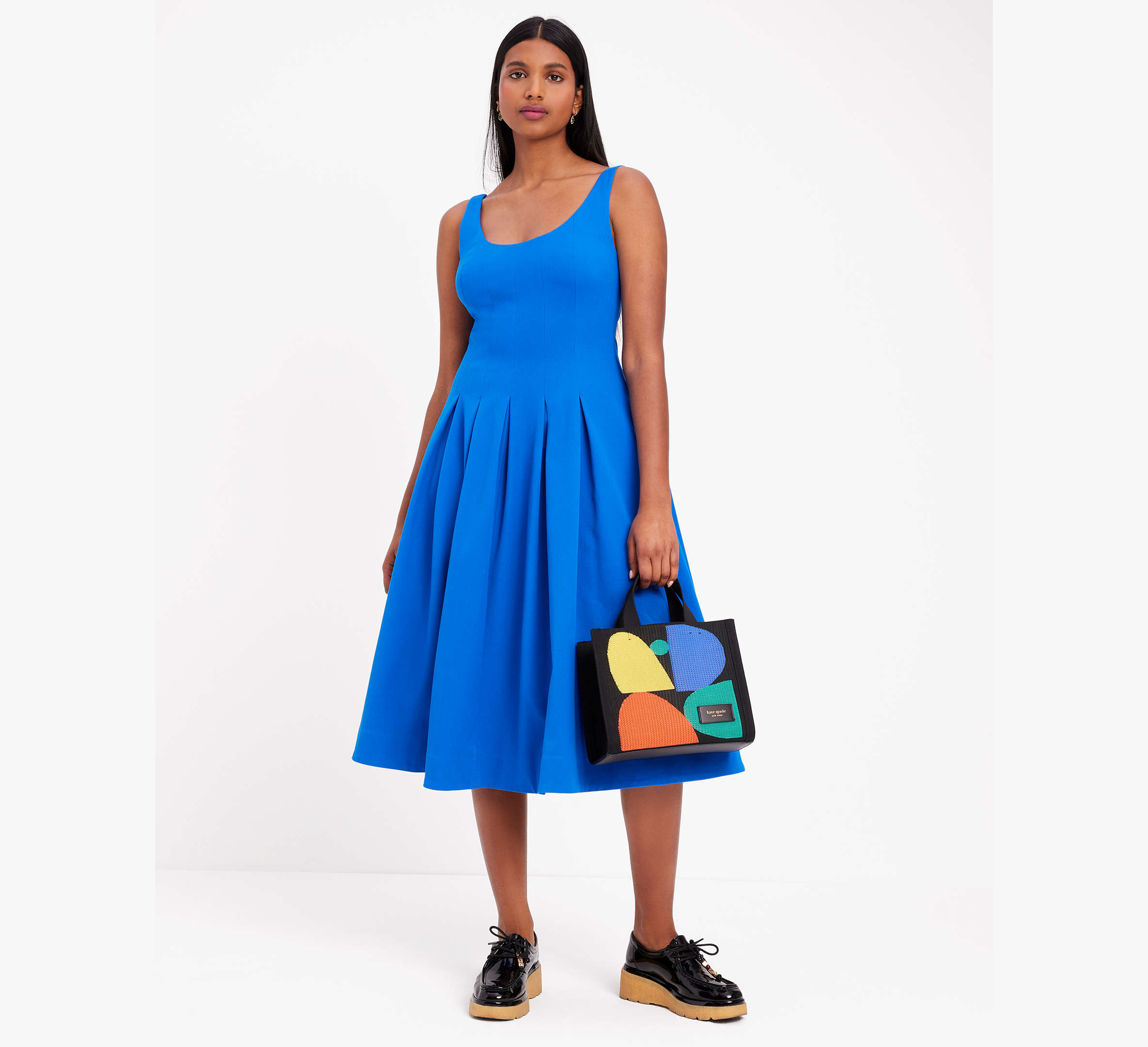 Twill Scoop Neck Dress