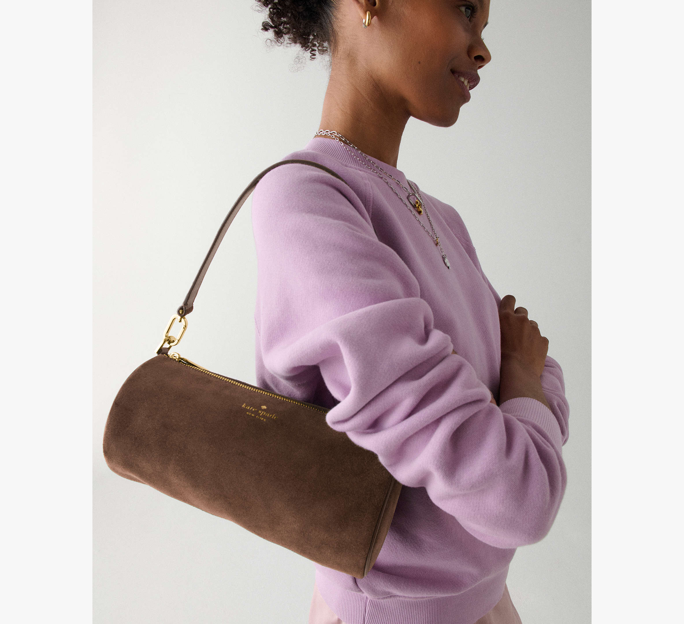 Roulette Suede Medium Shoulder Bag