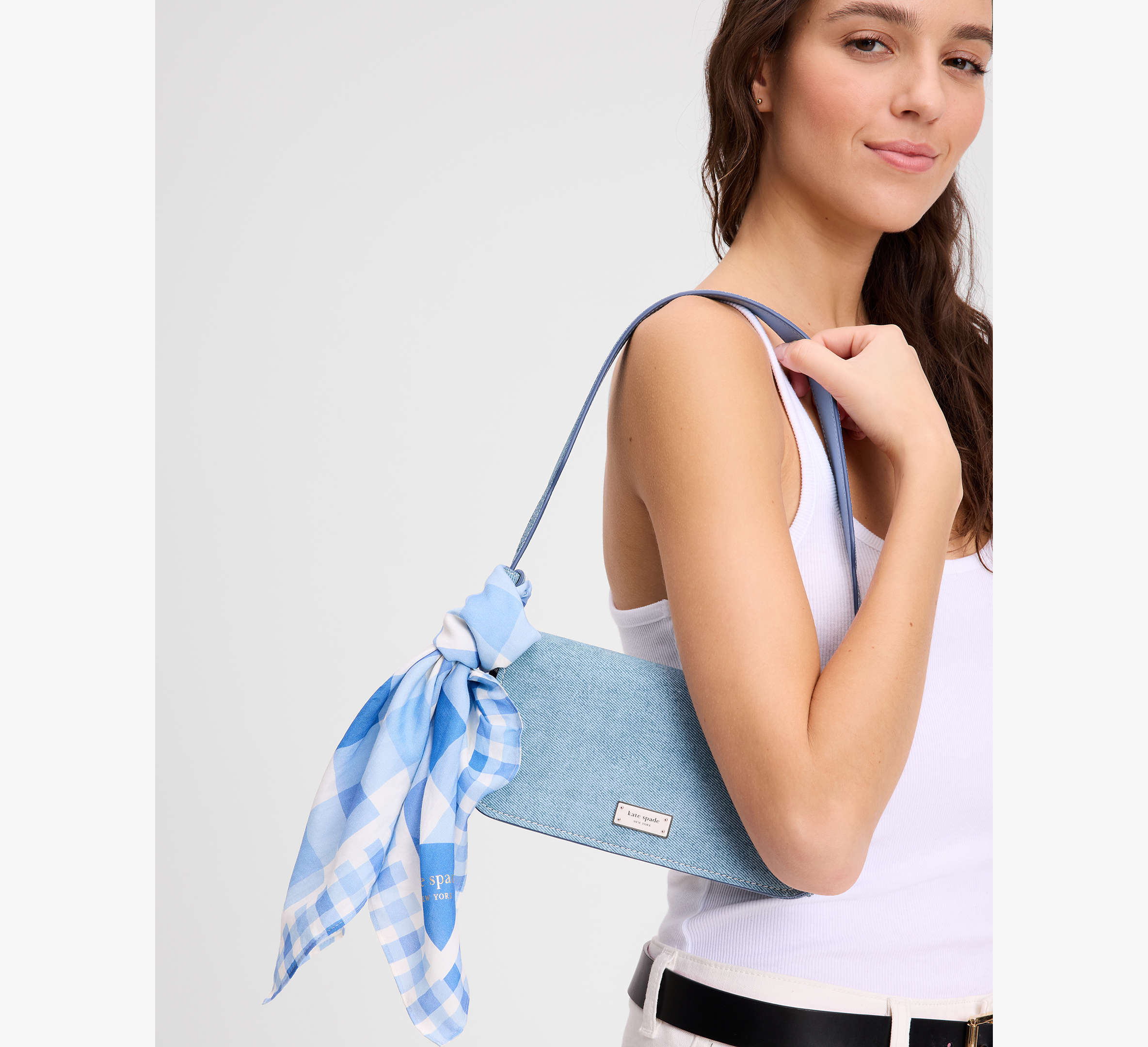 Beach Plaid Silk Bandana