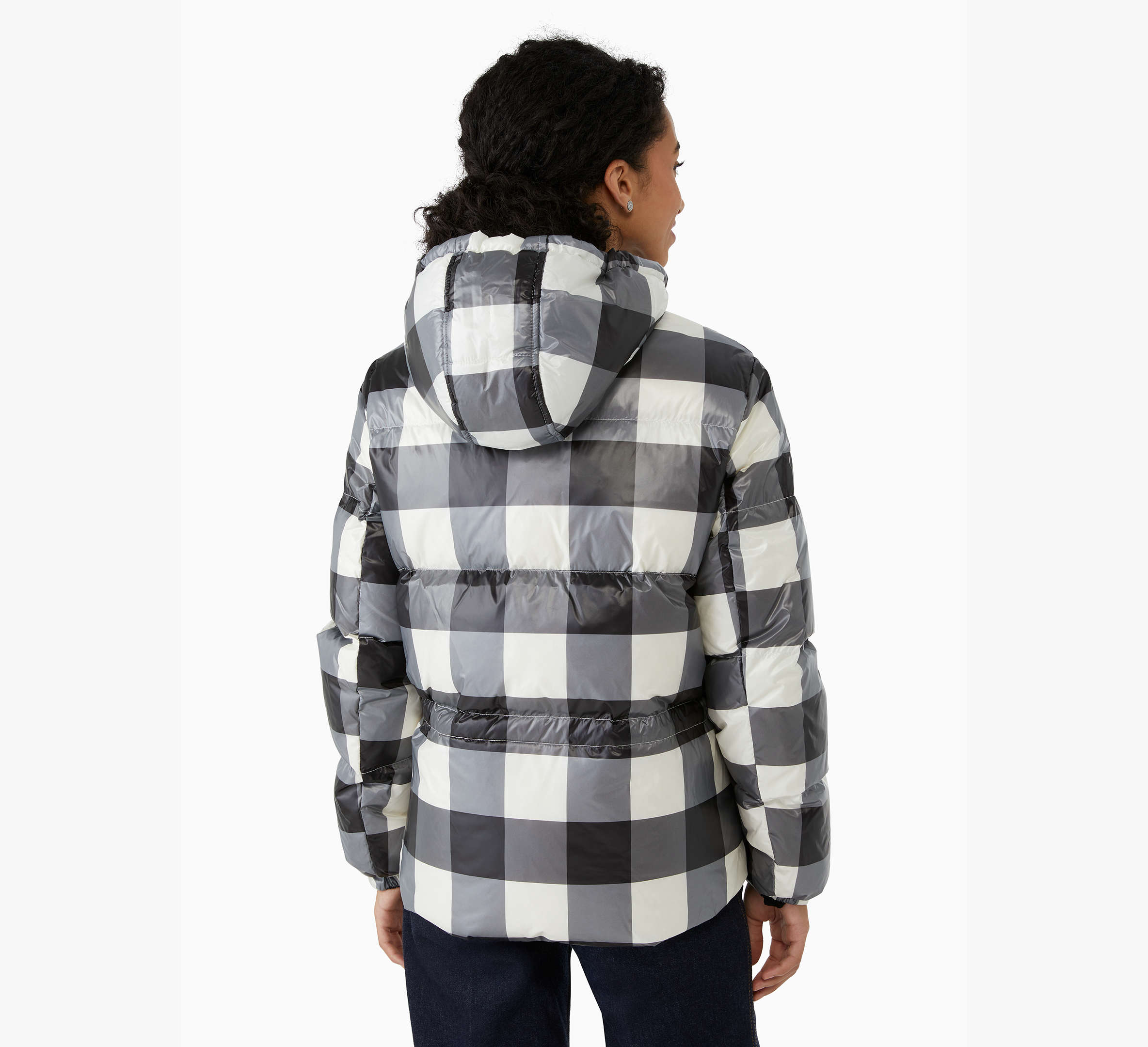 Festive Check Short Puffer